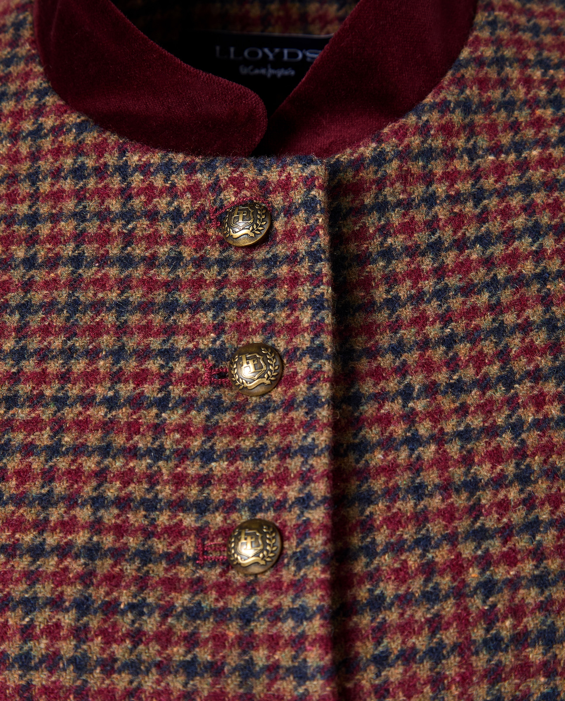 Casaco de Lã Liso Bordeaux-5