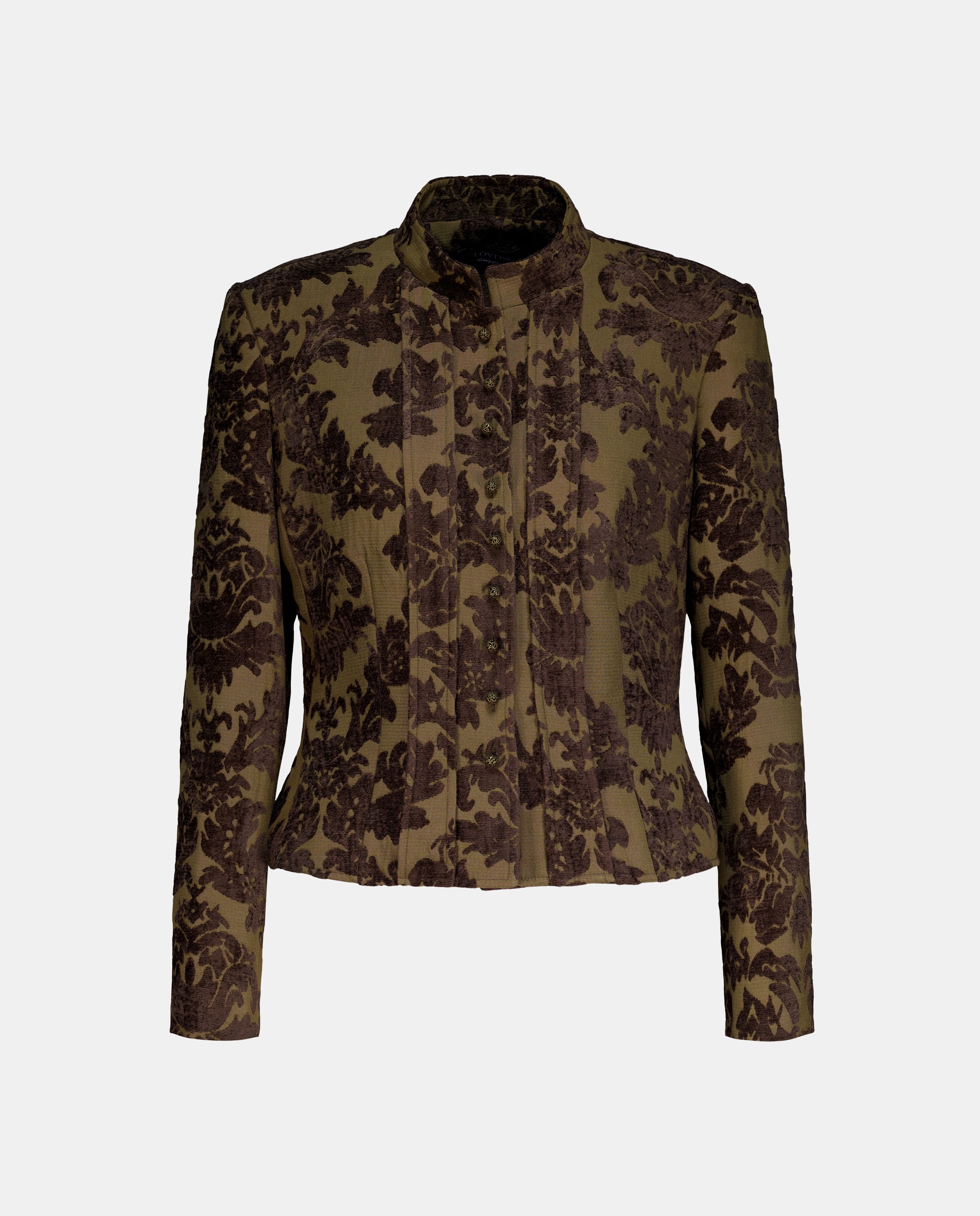 Casaco Curto de Jacquard de Natal Verde-4