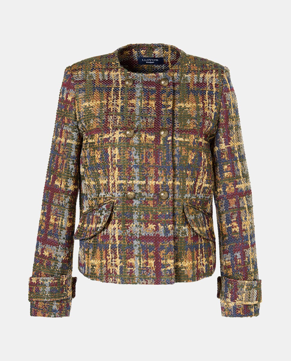 Casaco curto de jacquard Verde-4