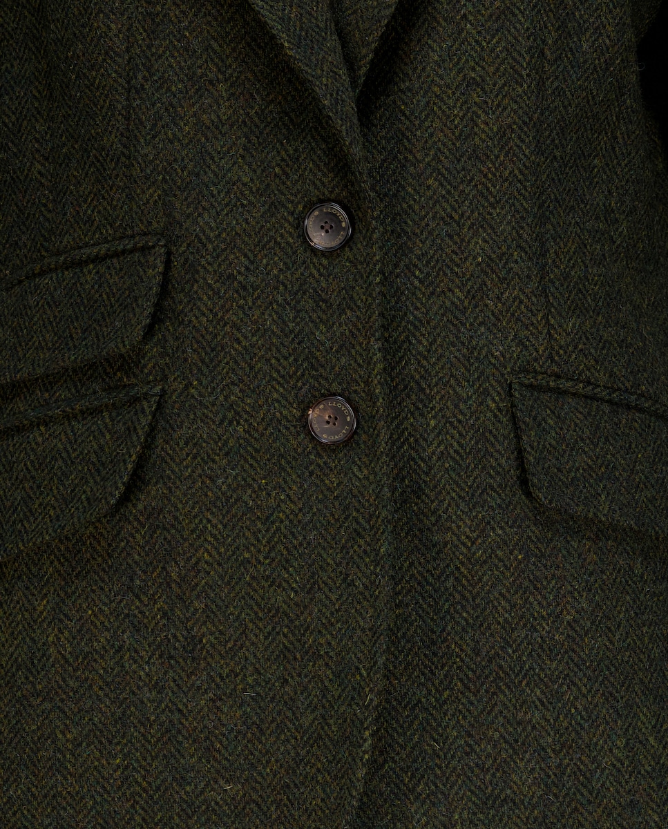 Blazer com Padrão Espinha de Peixe com Cotoveleiras Verde-5