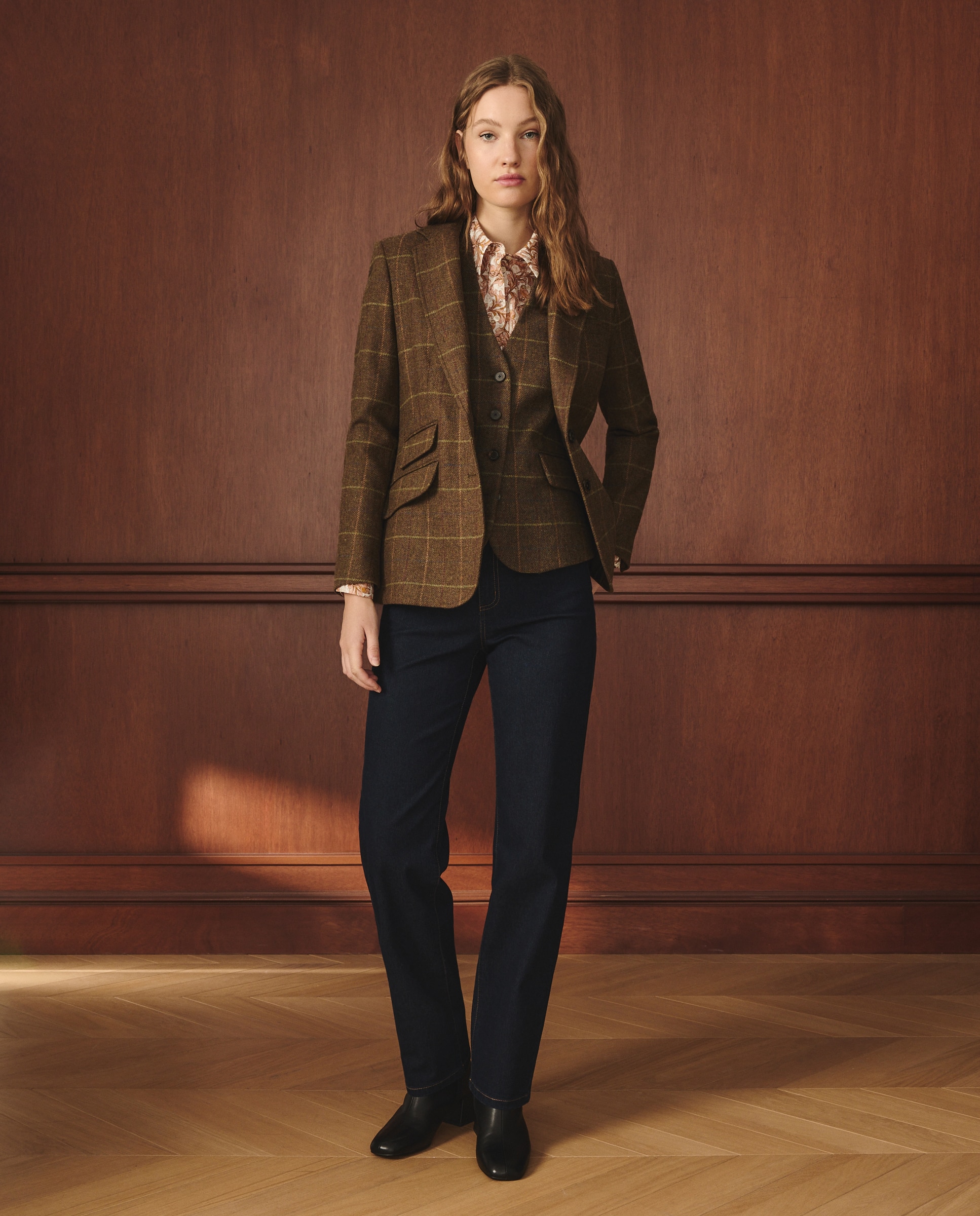 Blazer aos Quadrados com Cotoveleiras 520 Caqui-2