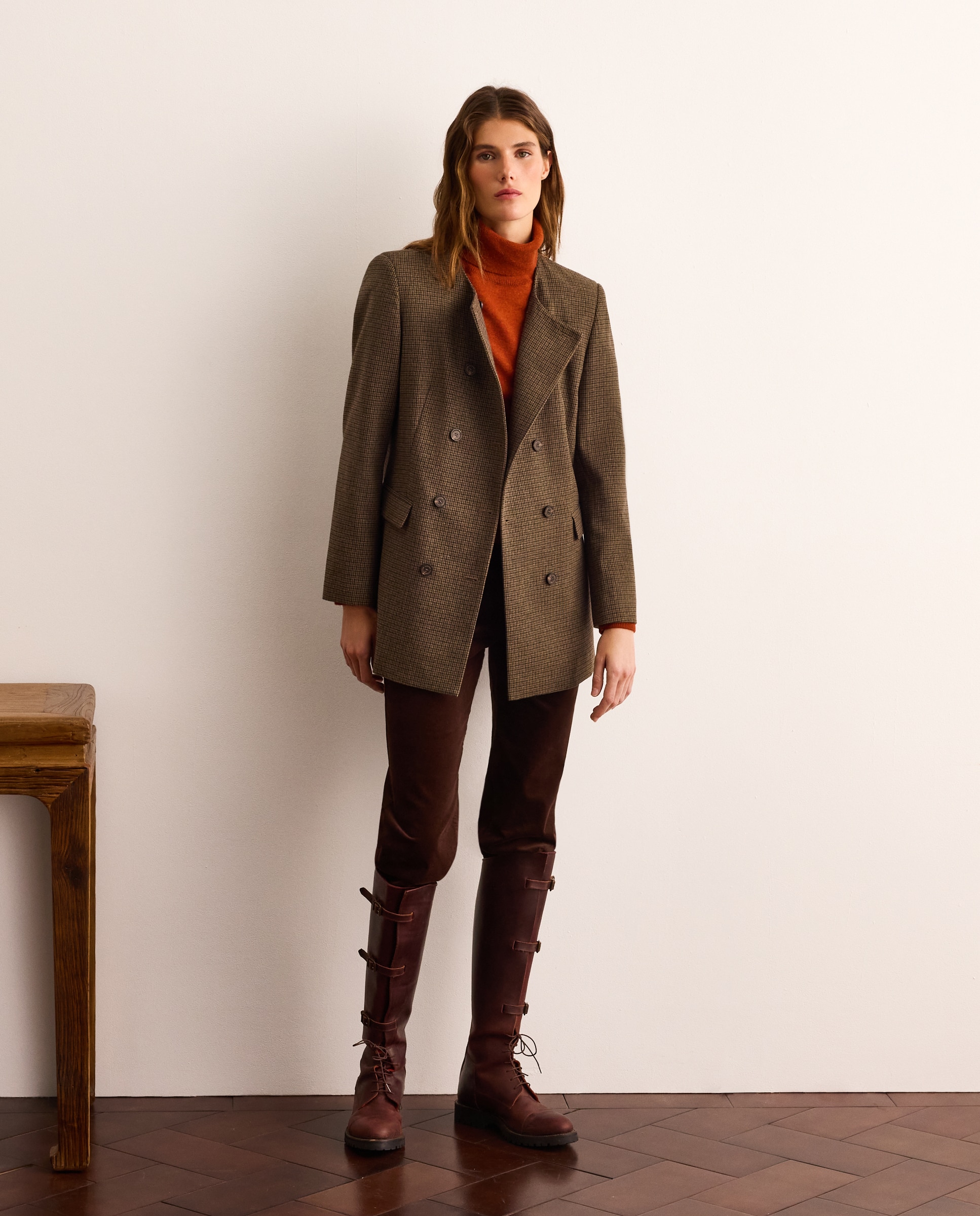 Chaqueta de mujer con cuello caja - Lloyd's - Toffee Toffee-2