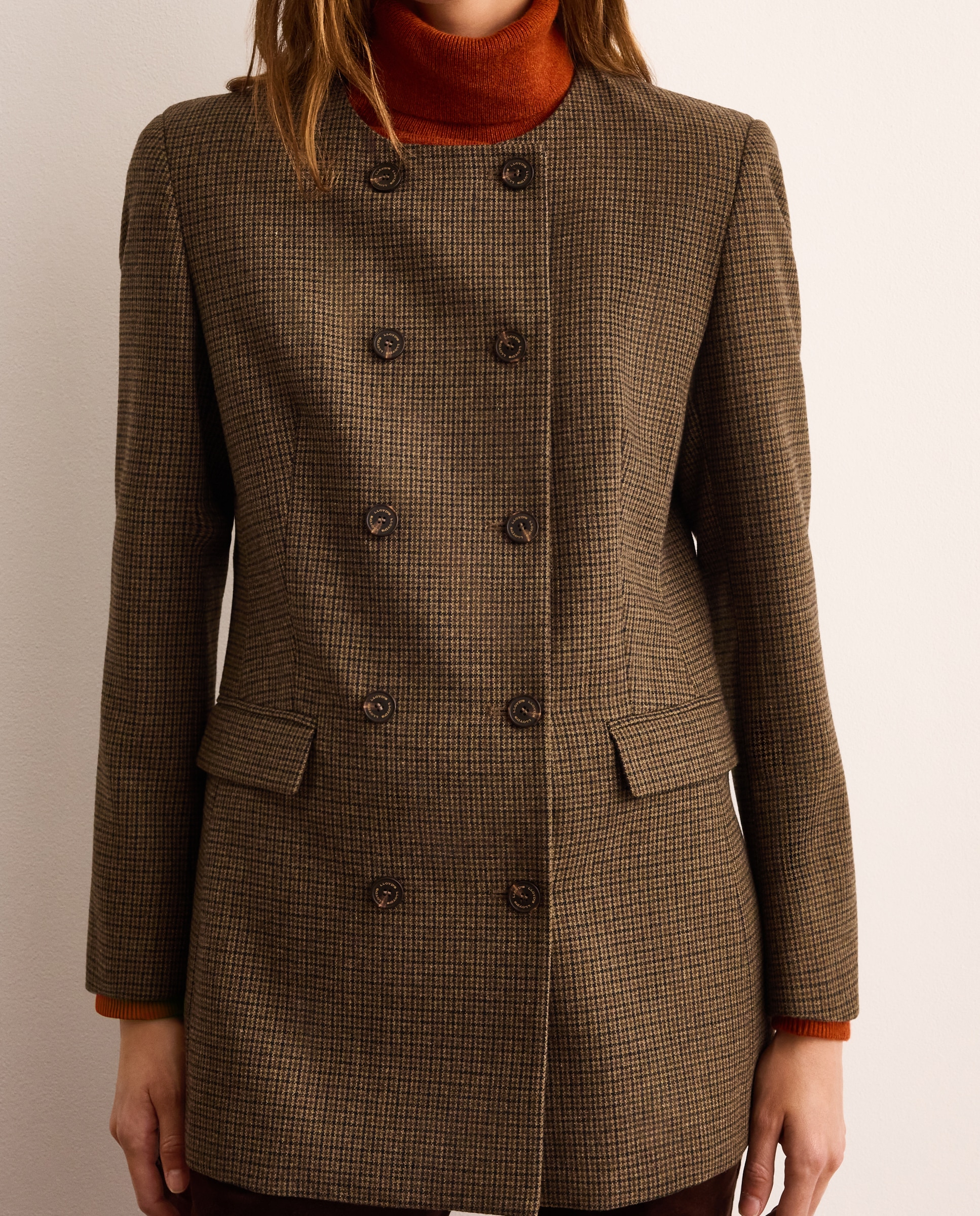 Chaqueta de mujer con cuello caja - Lloyd's - Toffee Toffee-3