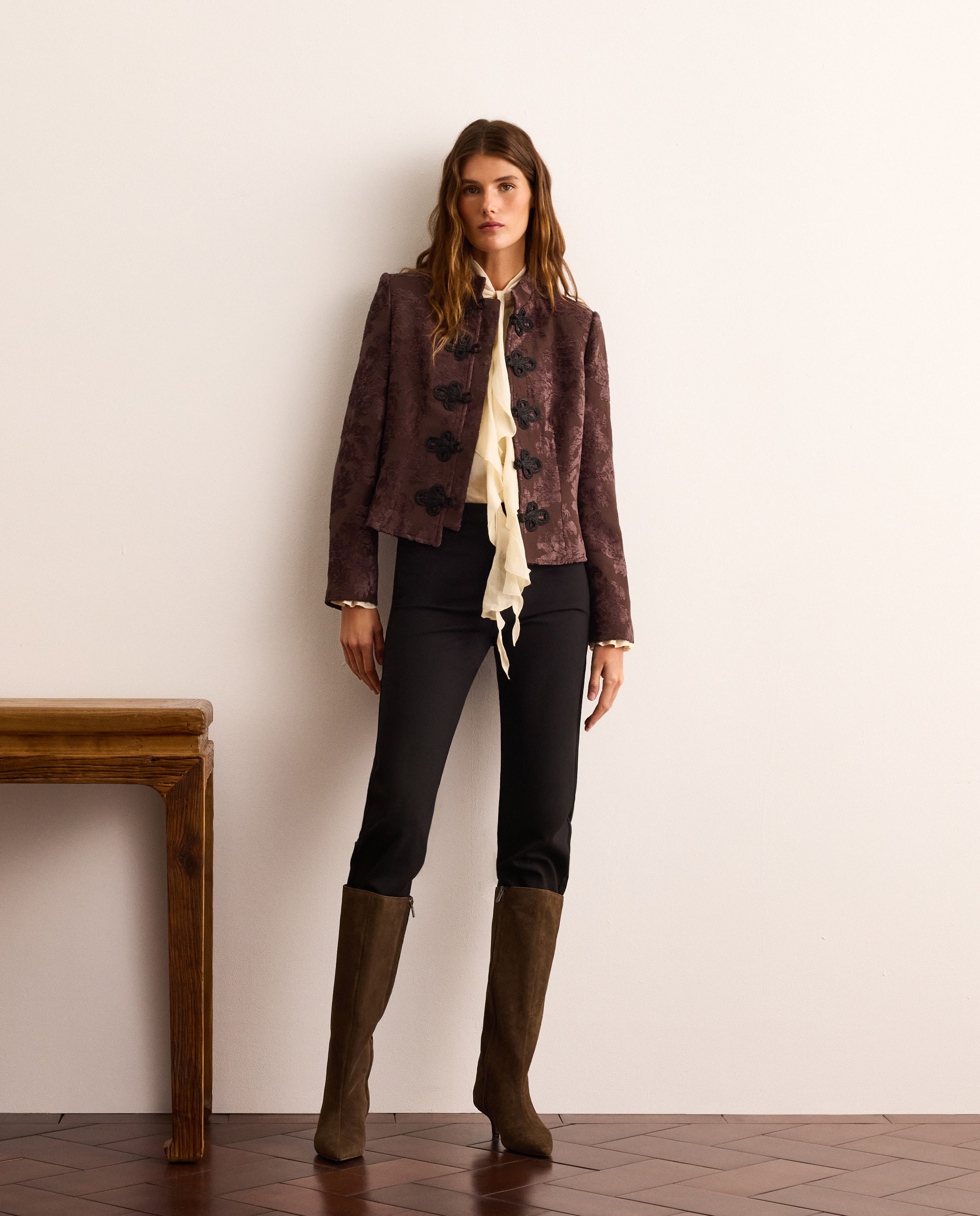 Chaqueta de mujer alamares pasamanería - Lloyd's - Marrón Marrón-2