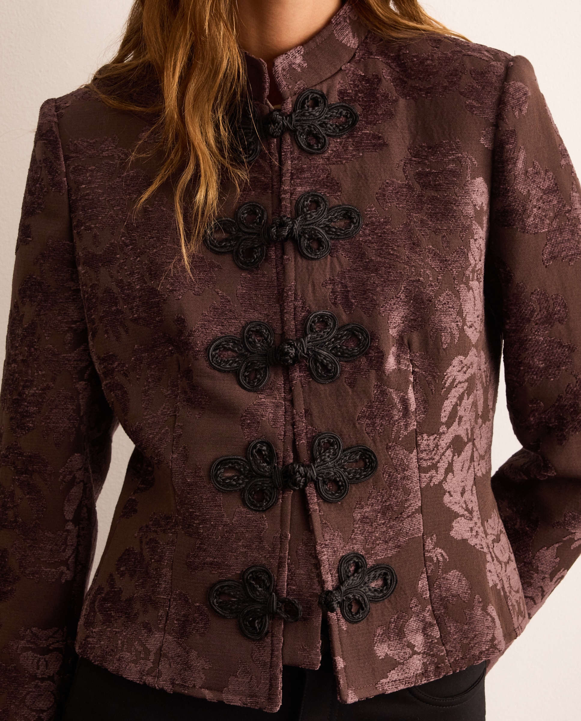 Chaqueta de mujer alamares pasamanería - Lloyd's - Marrón Marrón-3