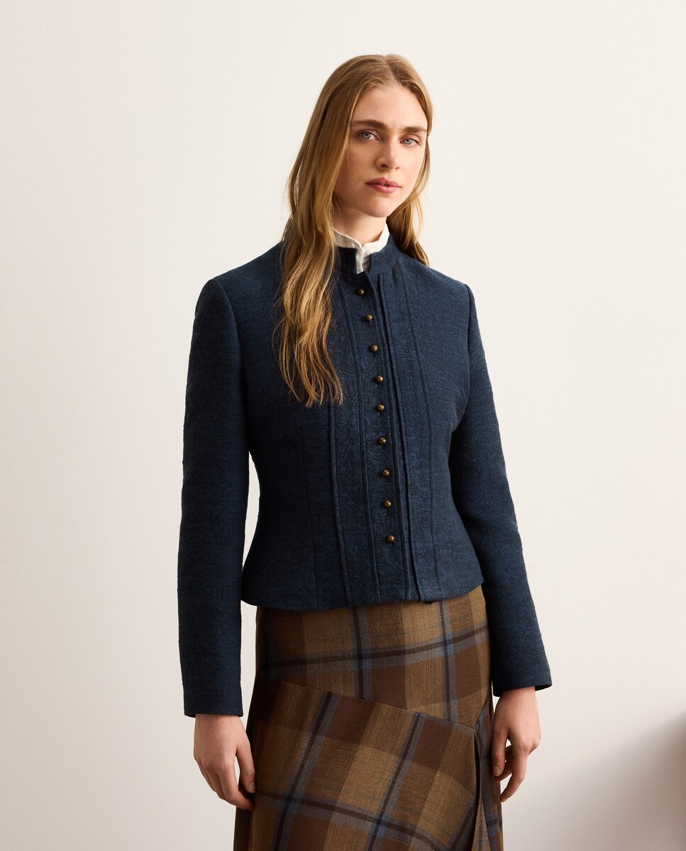 Imagen 0 de Chaqueta de mujer corta lisa Petróleo