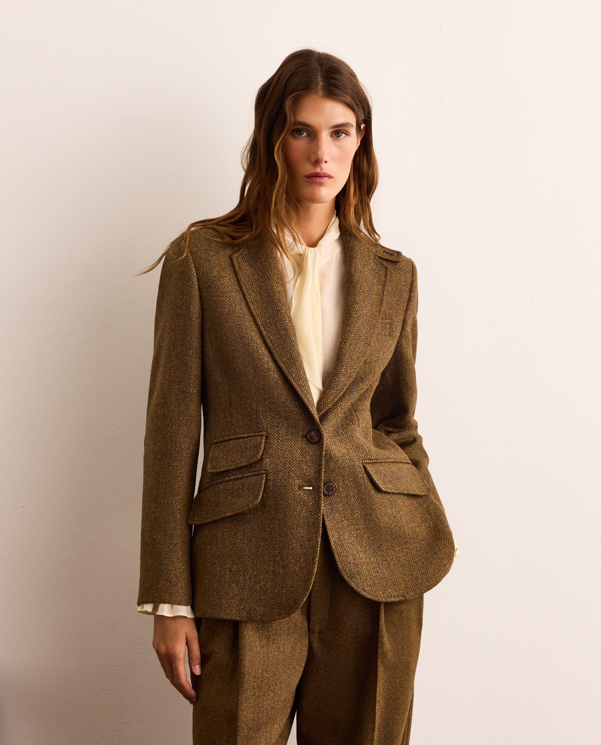 Blazer lana de mujer cuadros - Lloyd's - Tostado Tostado-2