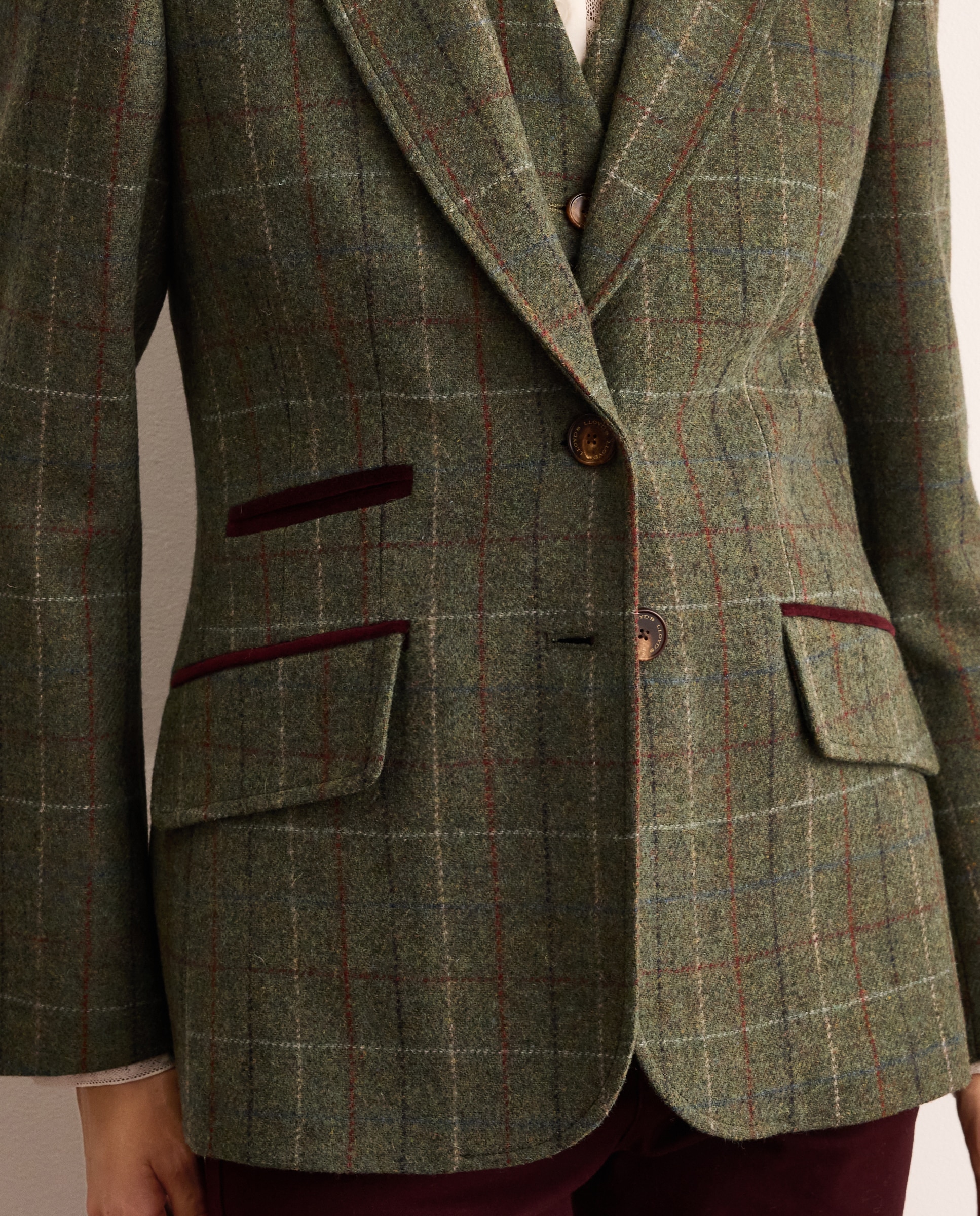 Blazer lana de mujer con coderas - Lloyd's - Verde Verde-3