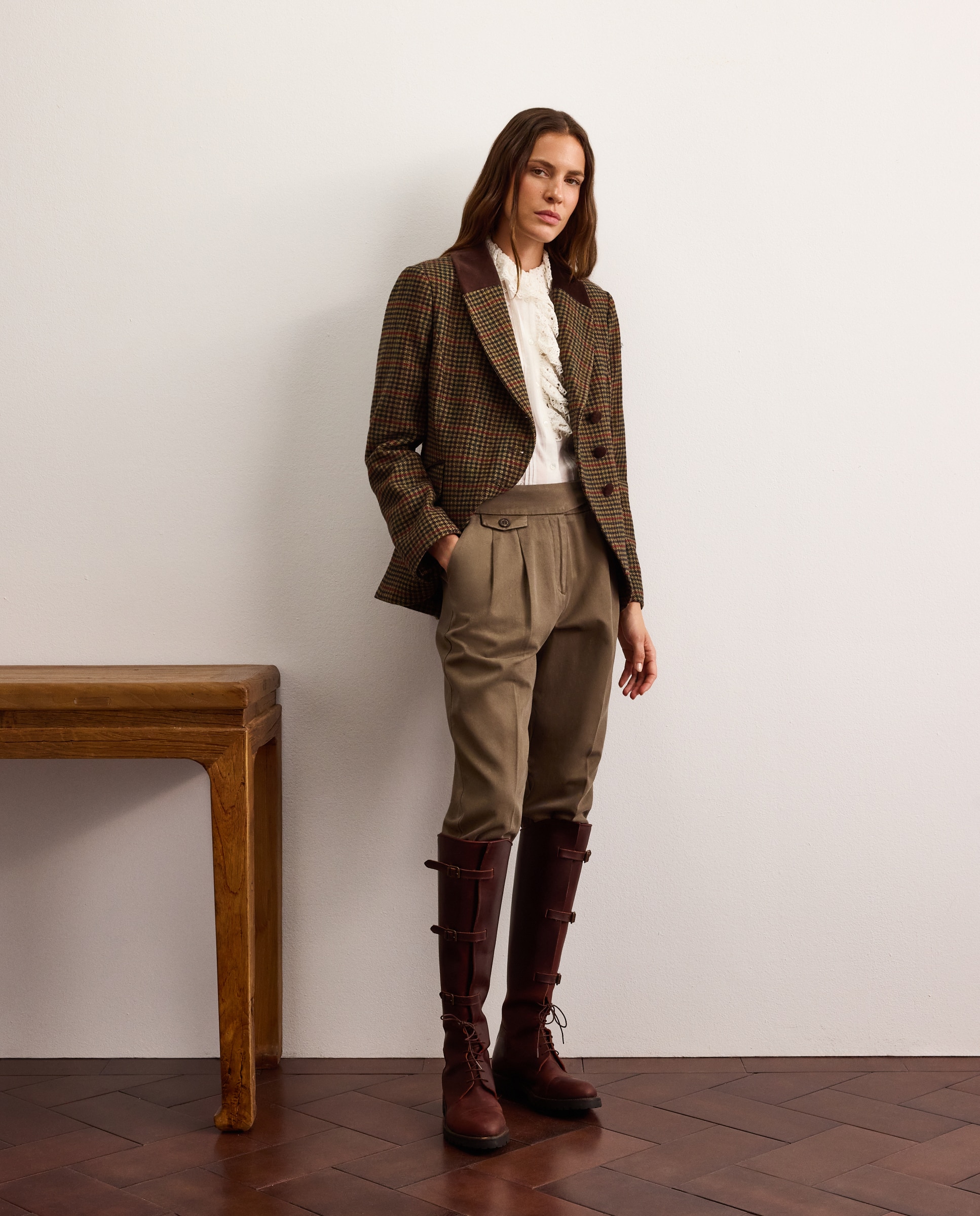 Imagen 2 de Chaqueta de mujer con cuadros de terciopelo y peplum - Lloyd's - Verde Verde