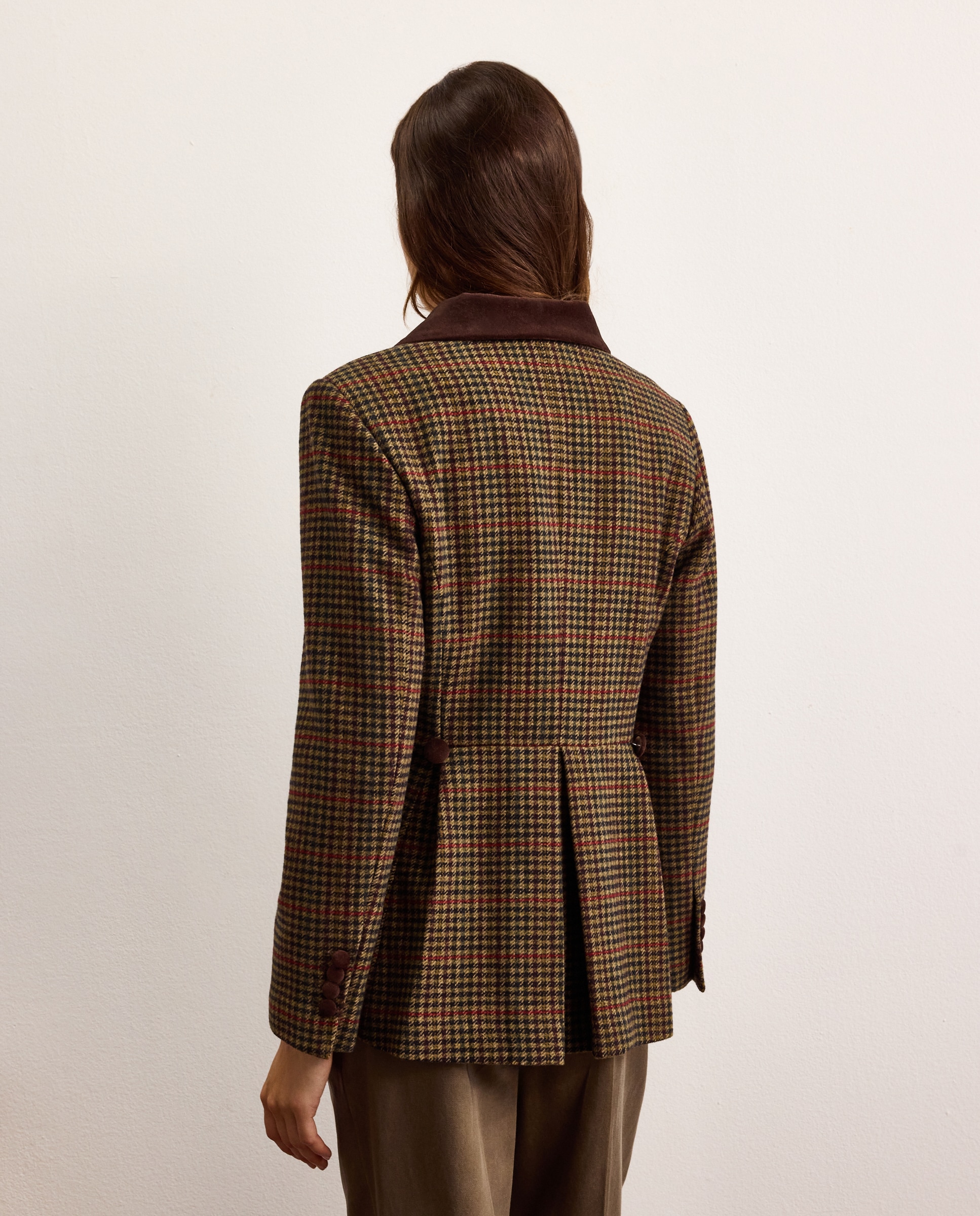 Imagen 3 de Chaqueta de mujer con cuadros de terciopelo y peplum - Lloyd's - Verde Verde