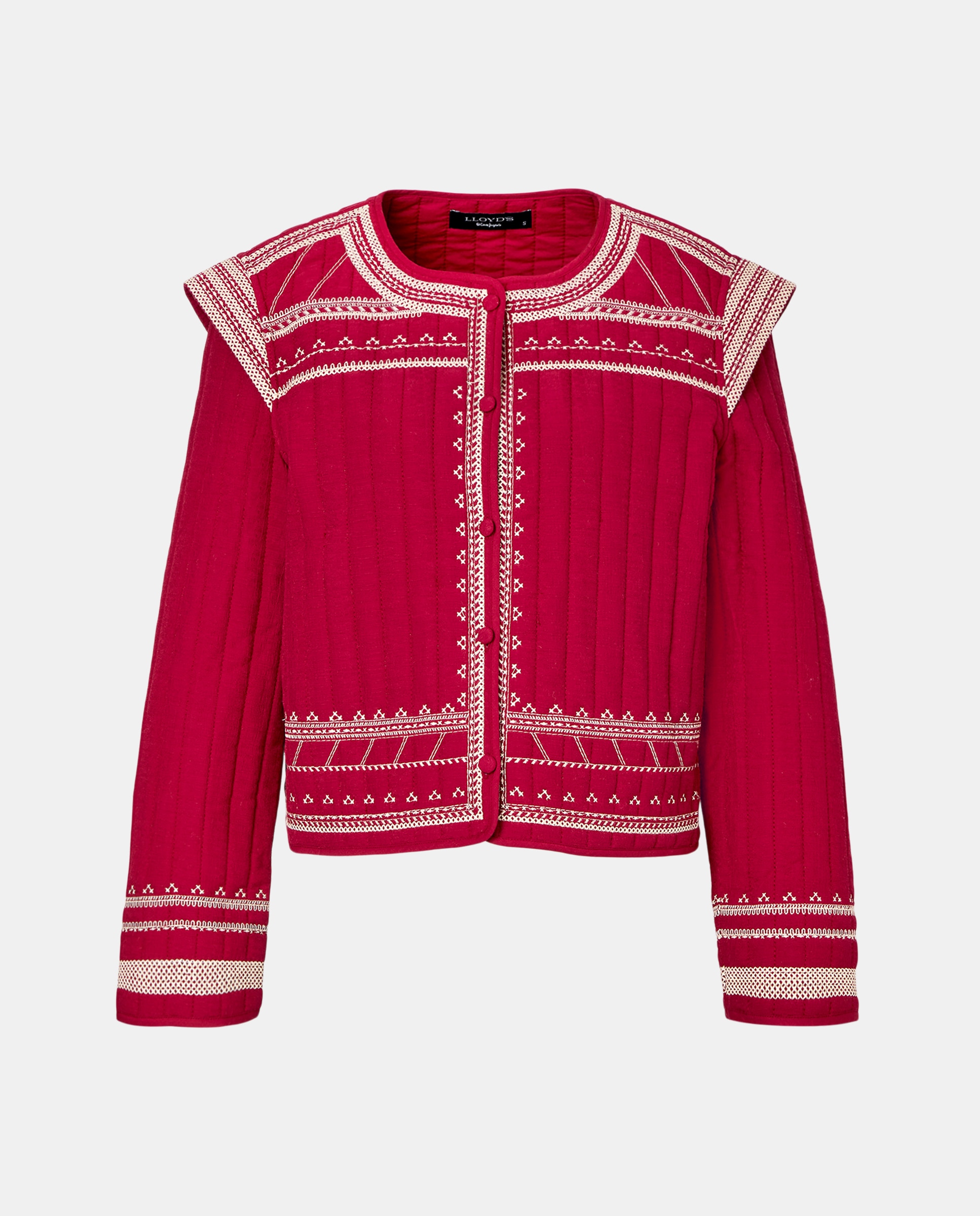 Casaco Curto Bordado 600 Vermelho-5