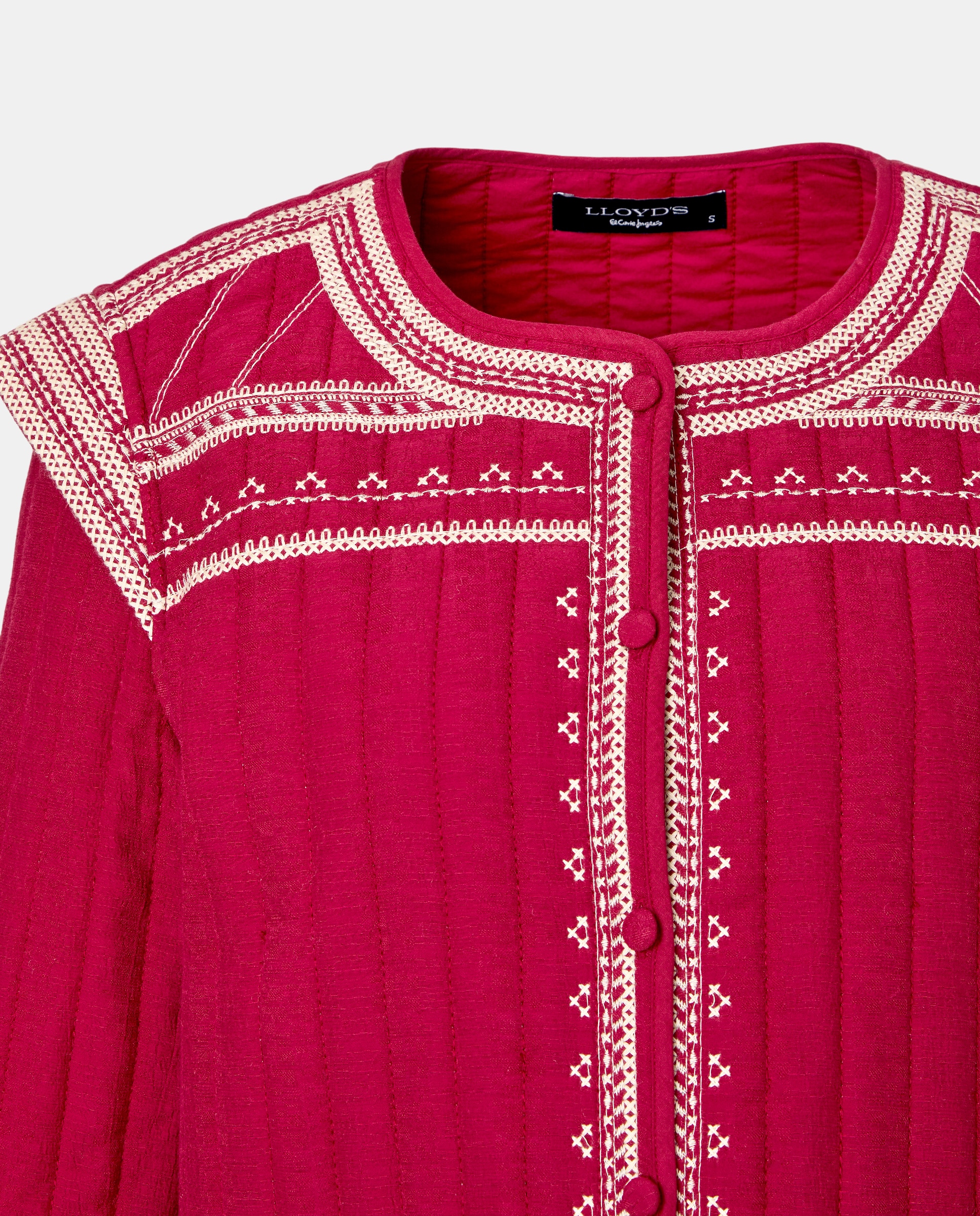 Casaco Curto Bordado 600 Vermelho-6