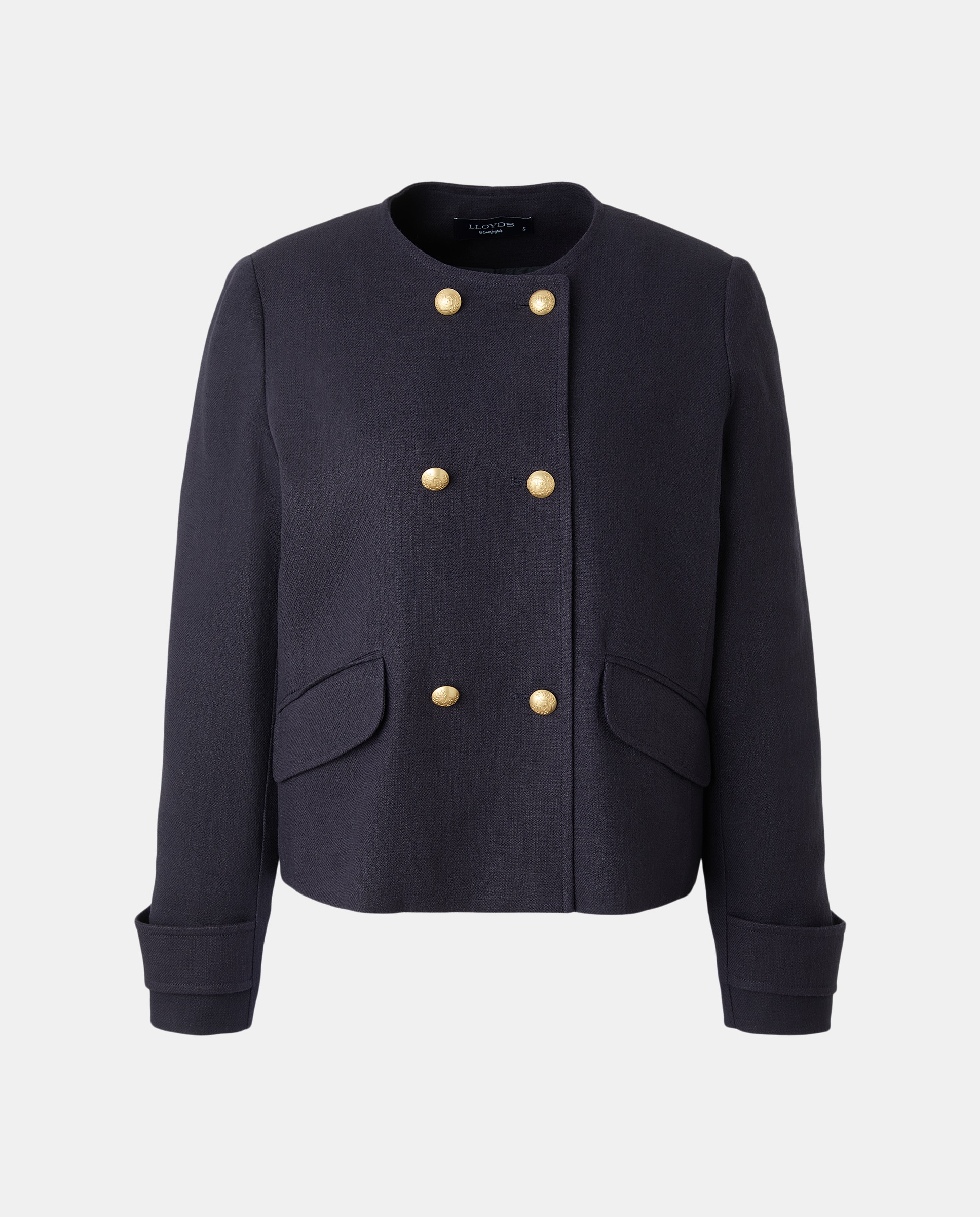 Casaco Curto Liso Azul-marinho-4