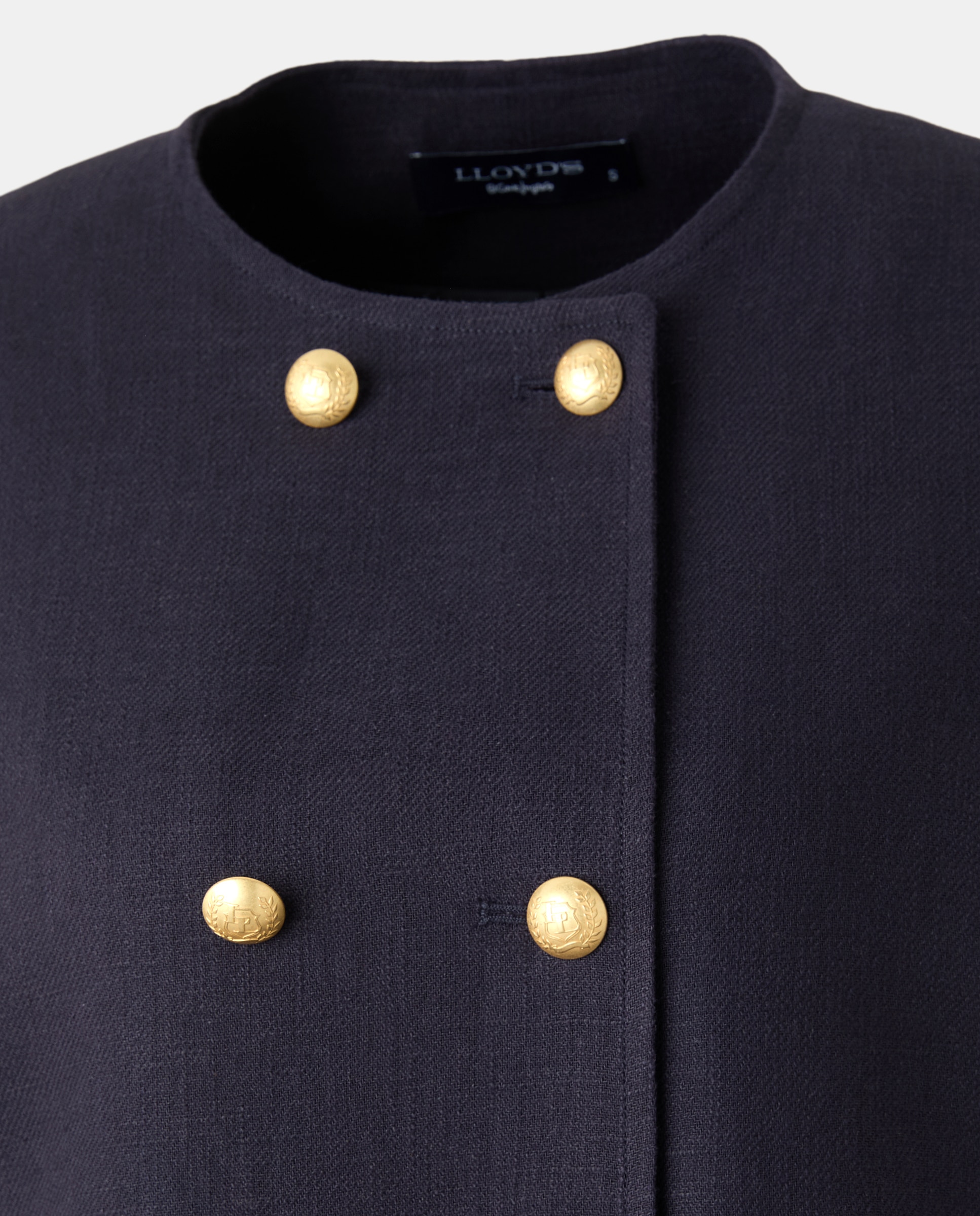 Casaco Curto Liso Azul-marinho-5