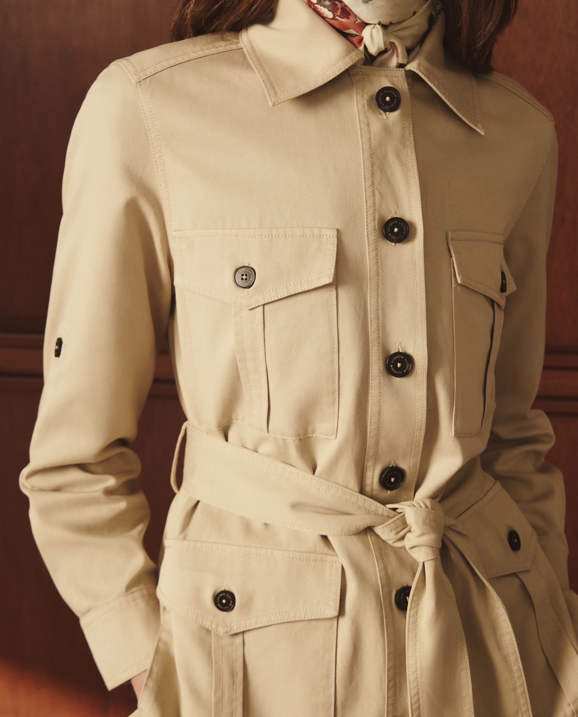Sahariana de mujer en tencel - Lloyd's - 520 Kaki Beige-3