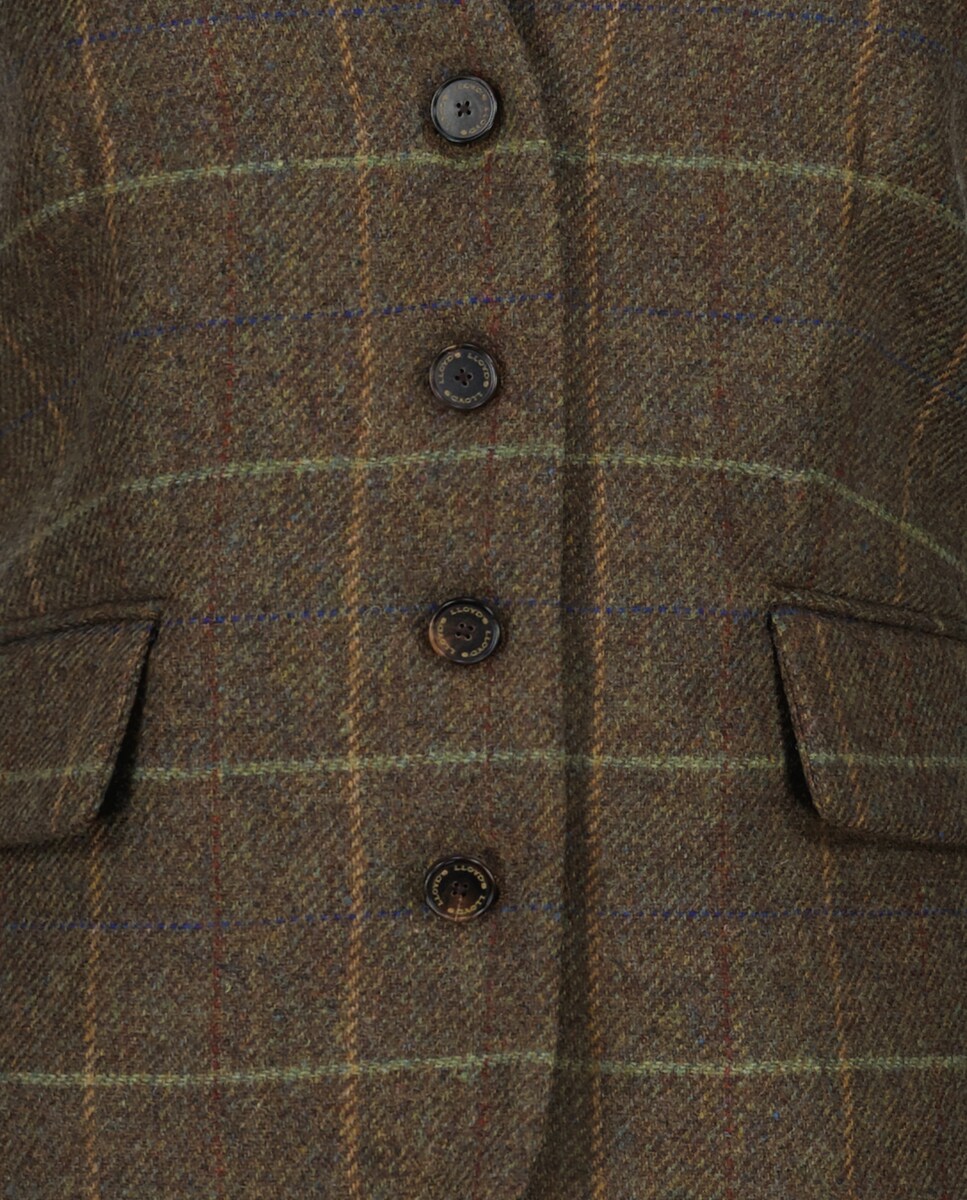 Colete Clássico aos Quadrados 520 Caqui-5