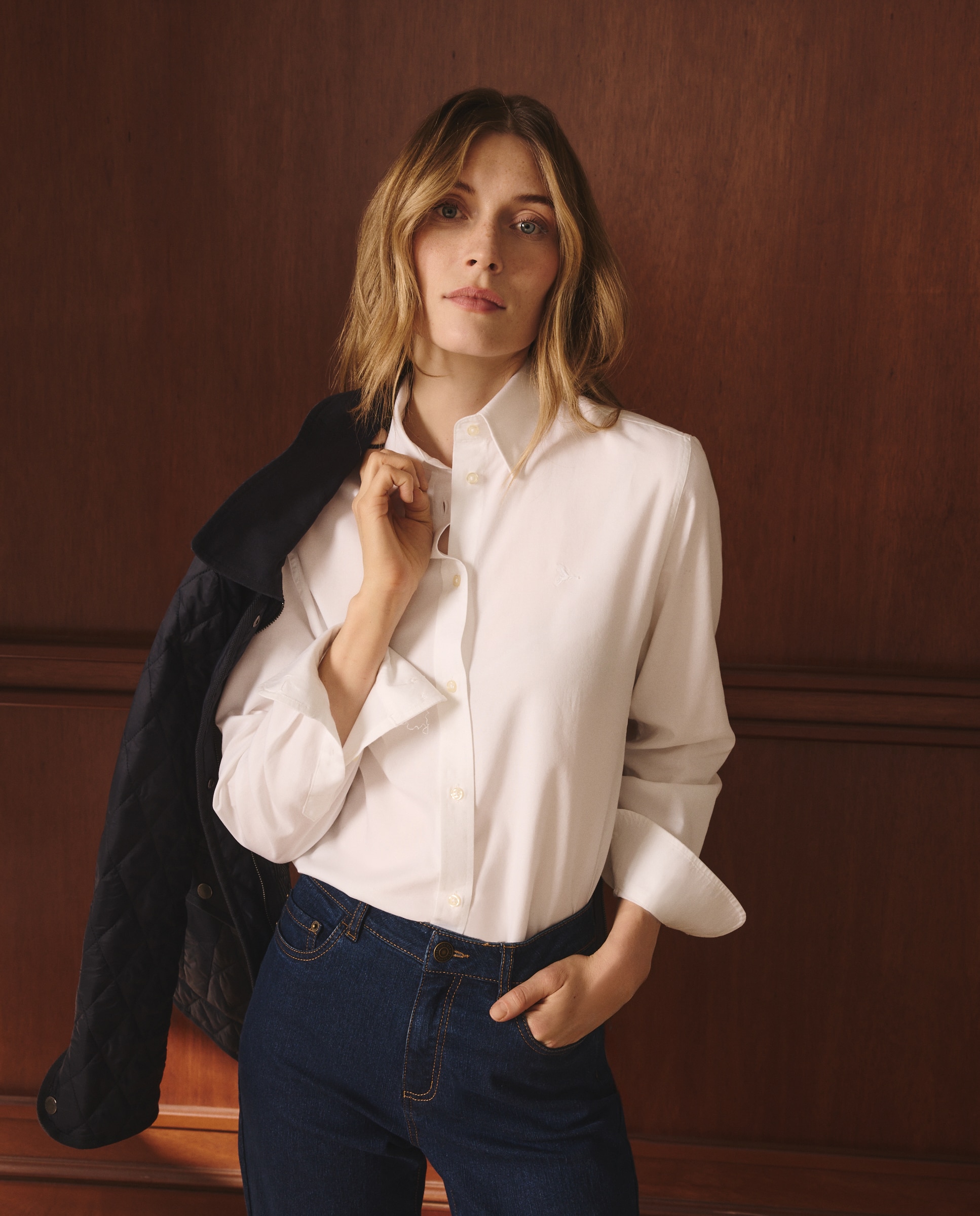 Lloyd's - Camisa larga de manga larga de mujer.