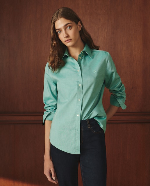 Imagen 0 de Camisa larga de manga larga de mujer