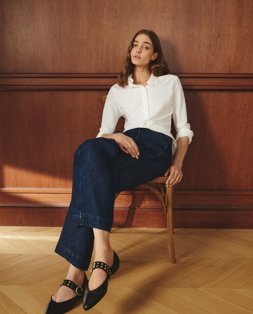 Imagen 0 de Camisa lisa de manga larga de mujer