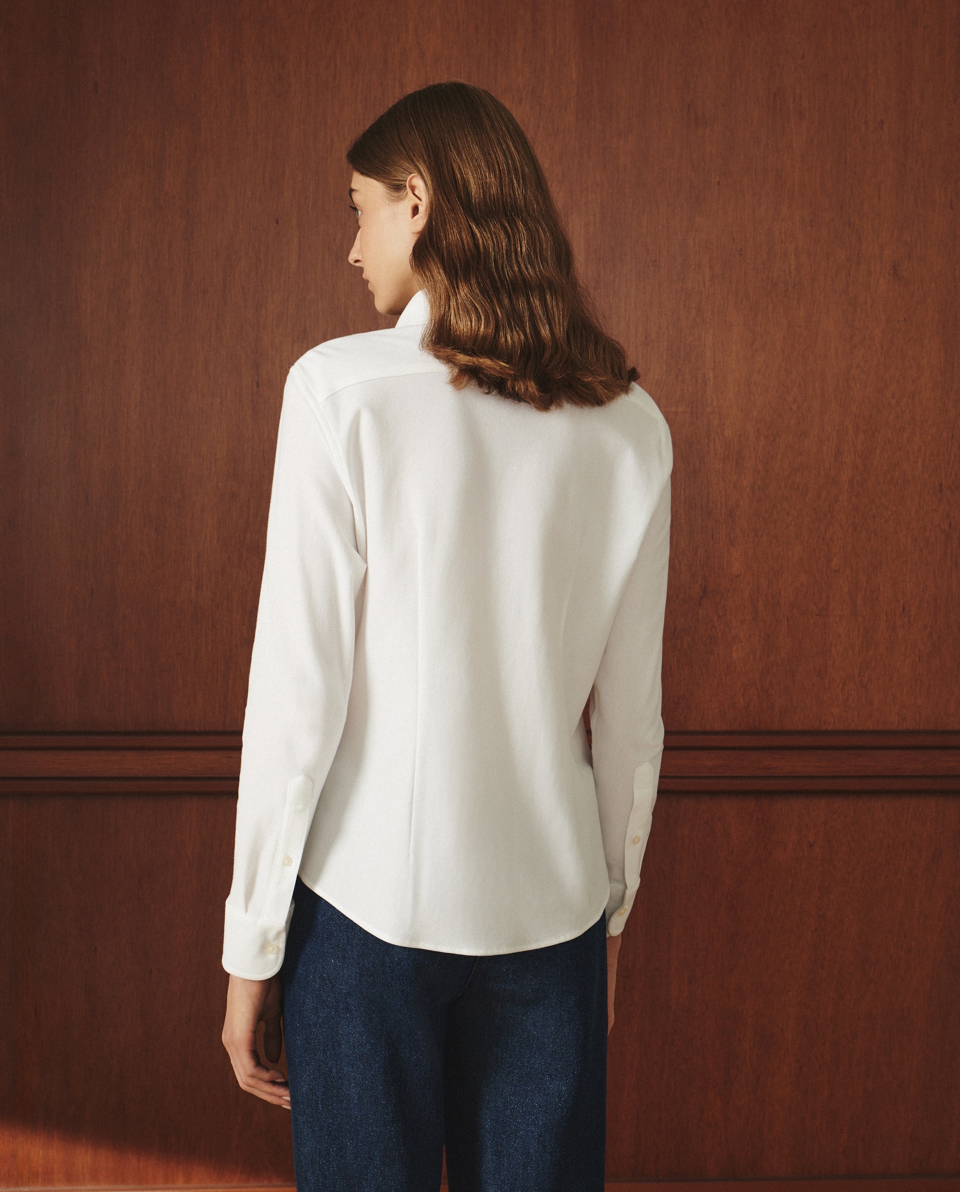 Camisa lisa de manga larga de mujer - Lloyd's - Blanco Blanco-3