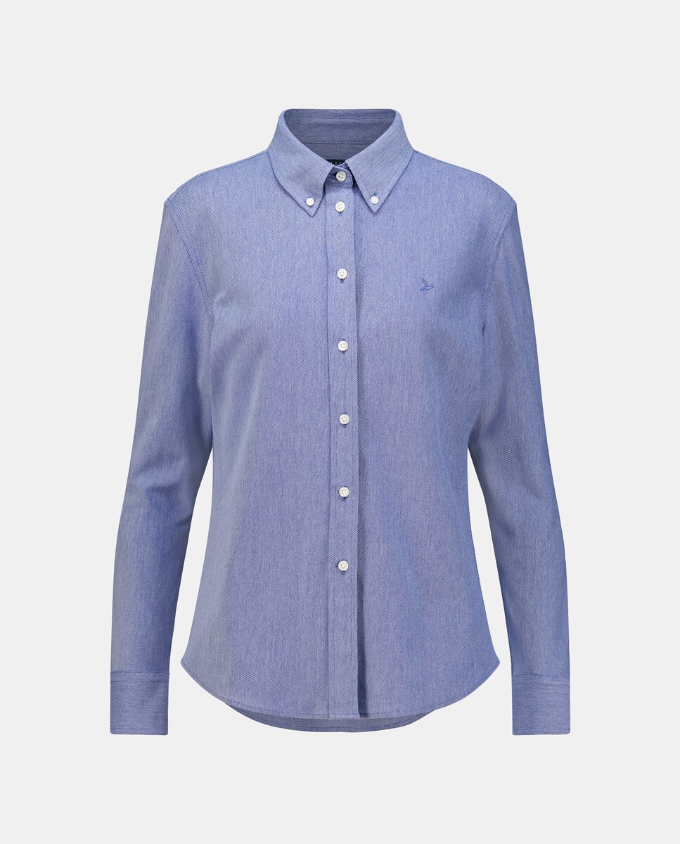 Camisa Lisa com Manga Comprida Azul-marinho-4