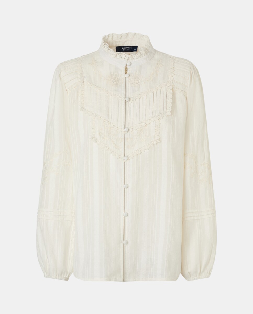 Blusa Romântica com Manga Comprida 120 Cru-5