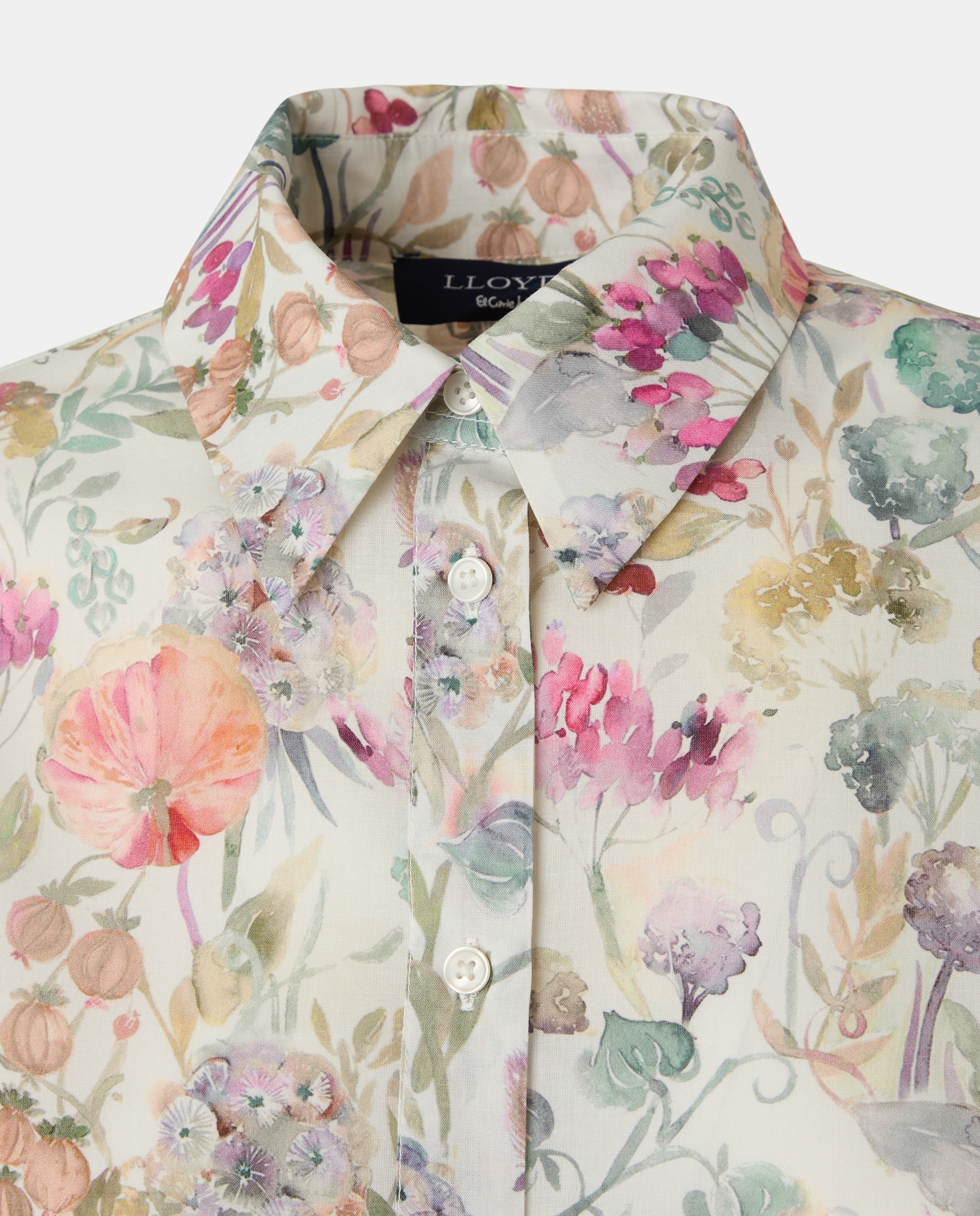 Camisa de Manga Comprida Botânica Rosa-5