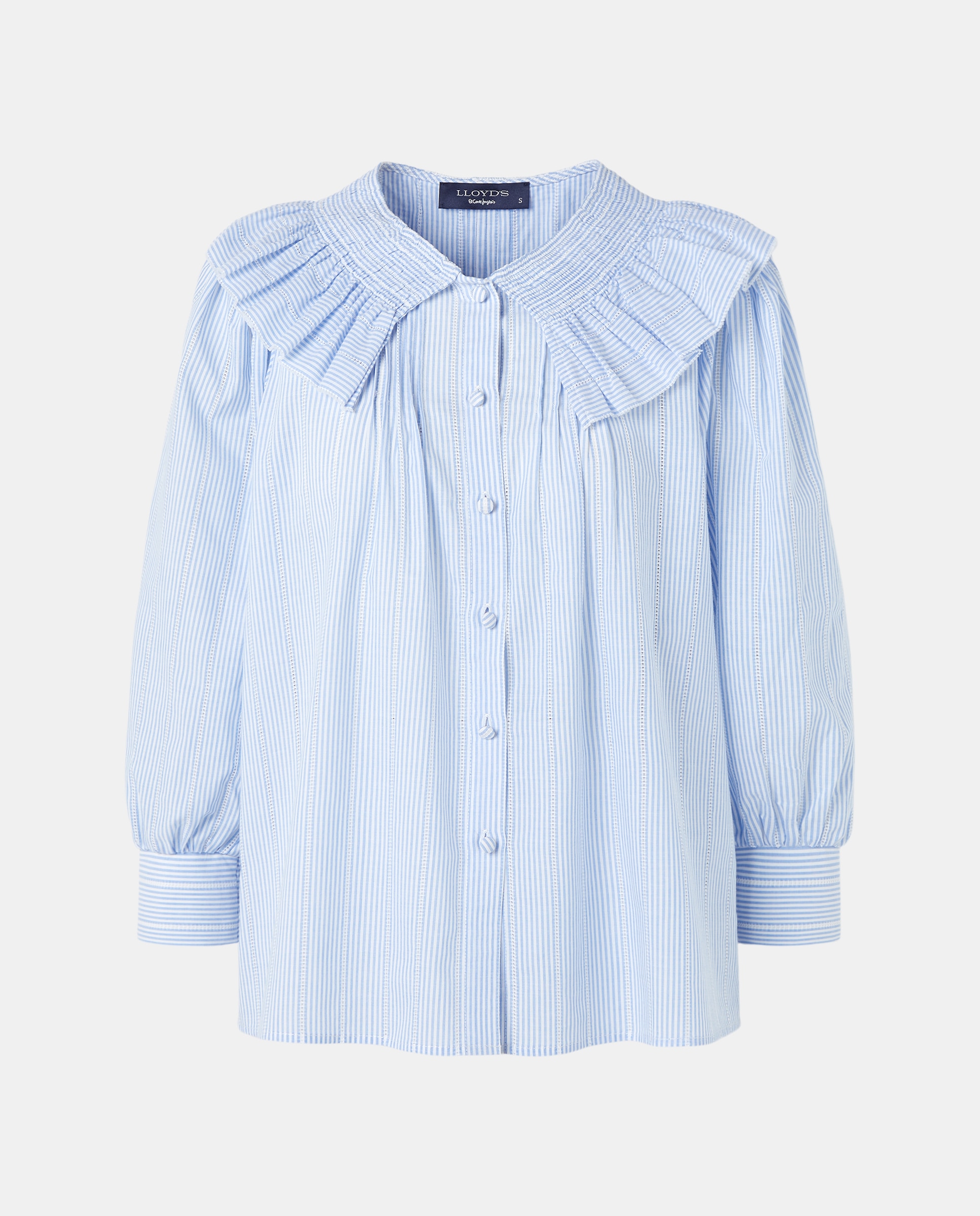 Blusa de Manga Comprida Estampada Azul-5