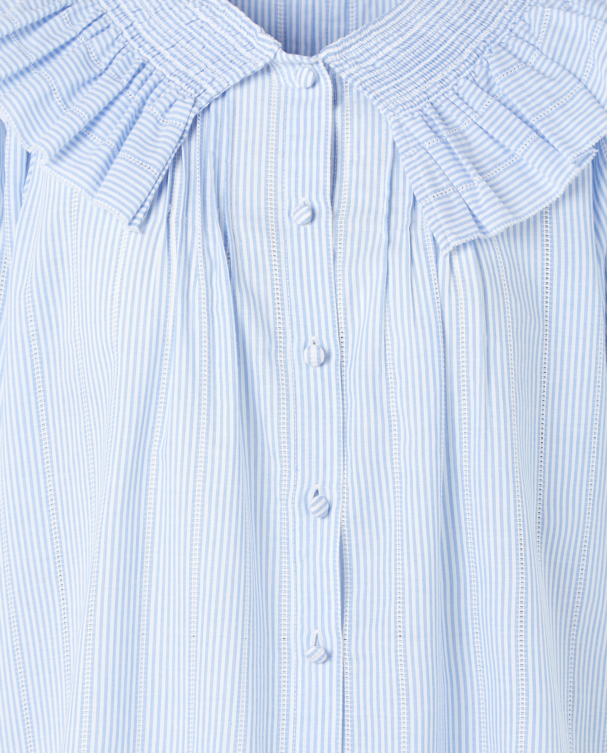 Blusa de Manga Comprida Estampada Azul-6