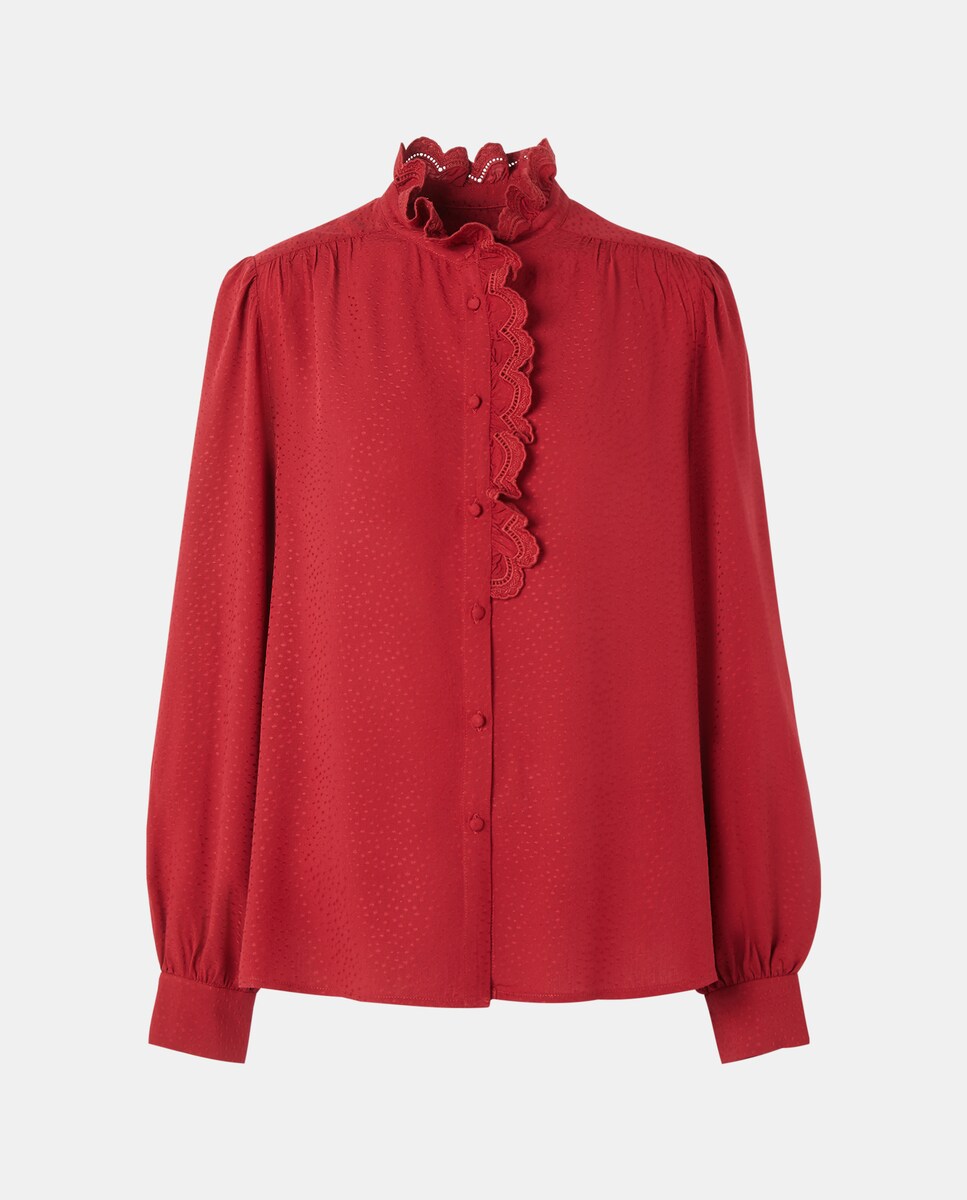 Blusa Lisa de Manga Comprida 600 Vermelho-4