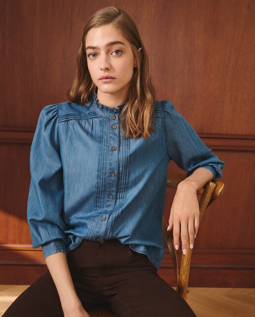Imagen 0 de Blusa de mujer de manga larga colección denim