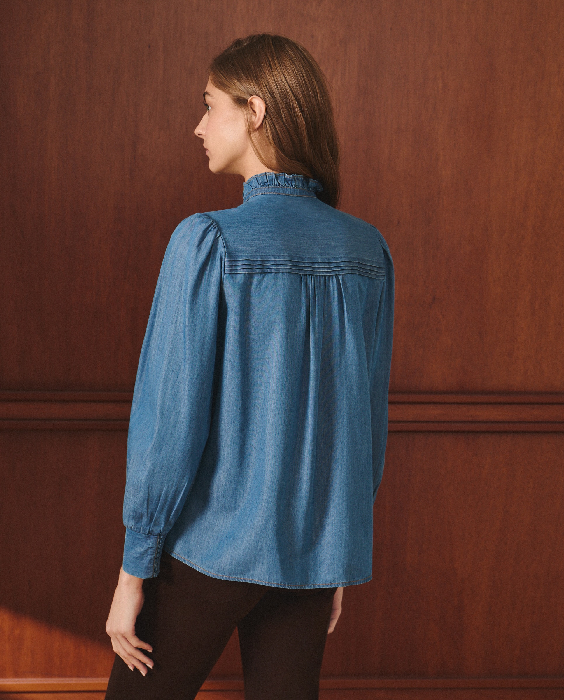 Blusa de Manga Comprida Coleção Ganga Azul pálido-2