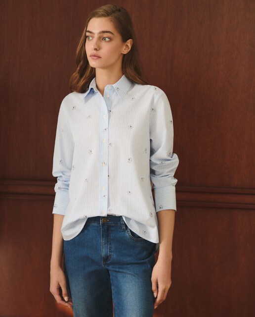 Imagem 0 de Camisa de Manga Comprida às Riscas