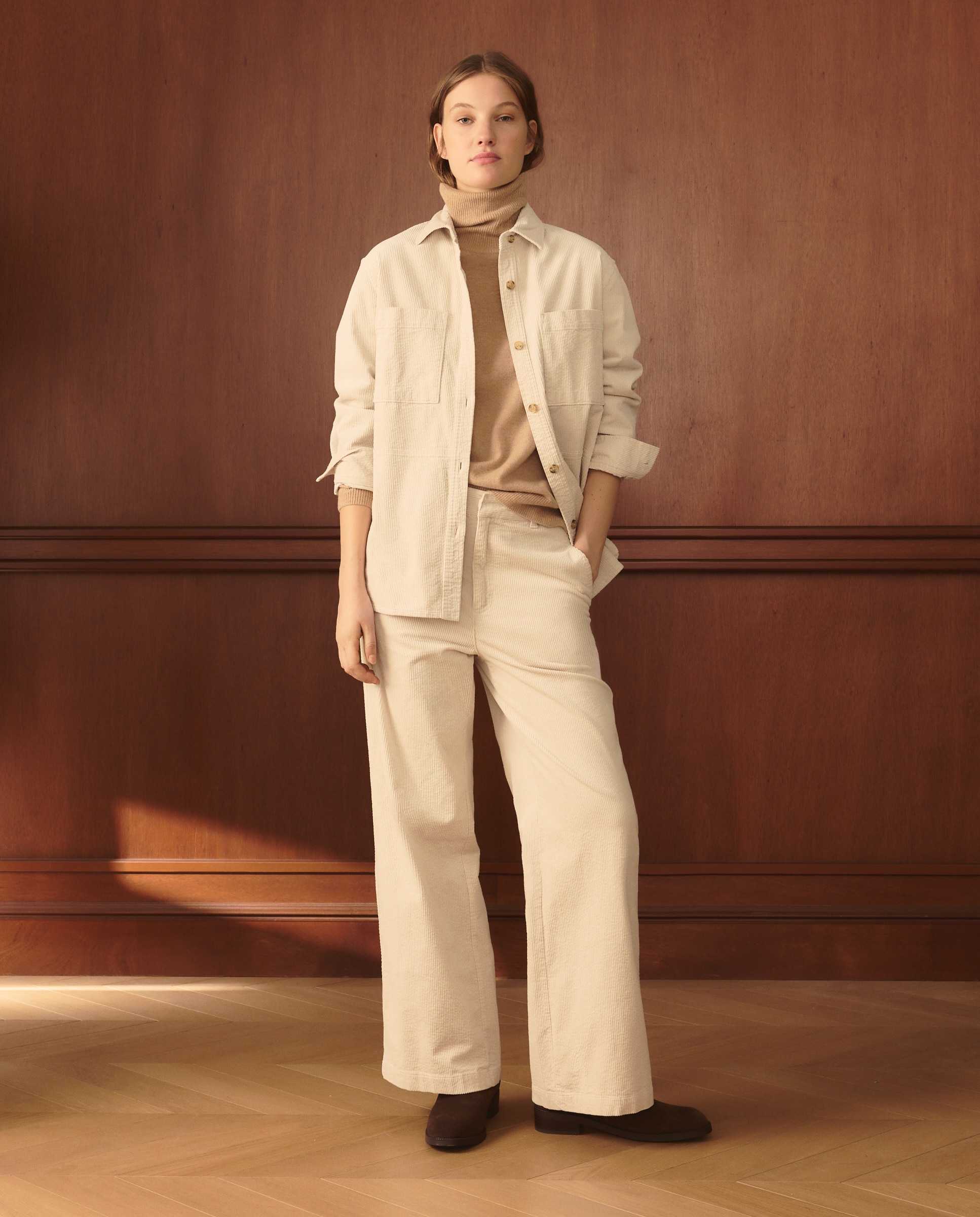 Sobrecamisa de Bombazina com Manga Comprida 120 Cru-2