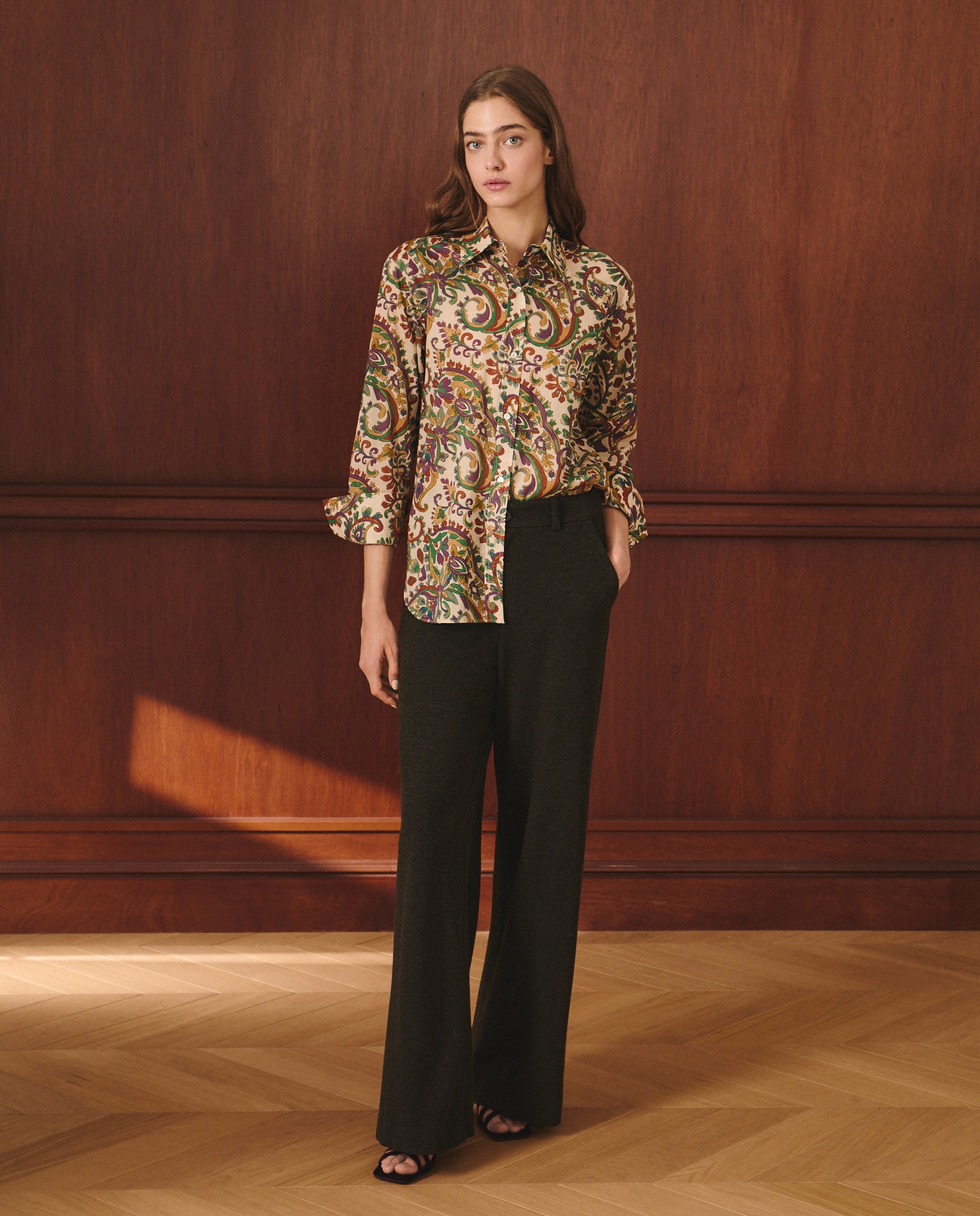 Camisa Coleção de Manga Comprida Branco-2