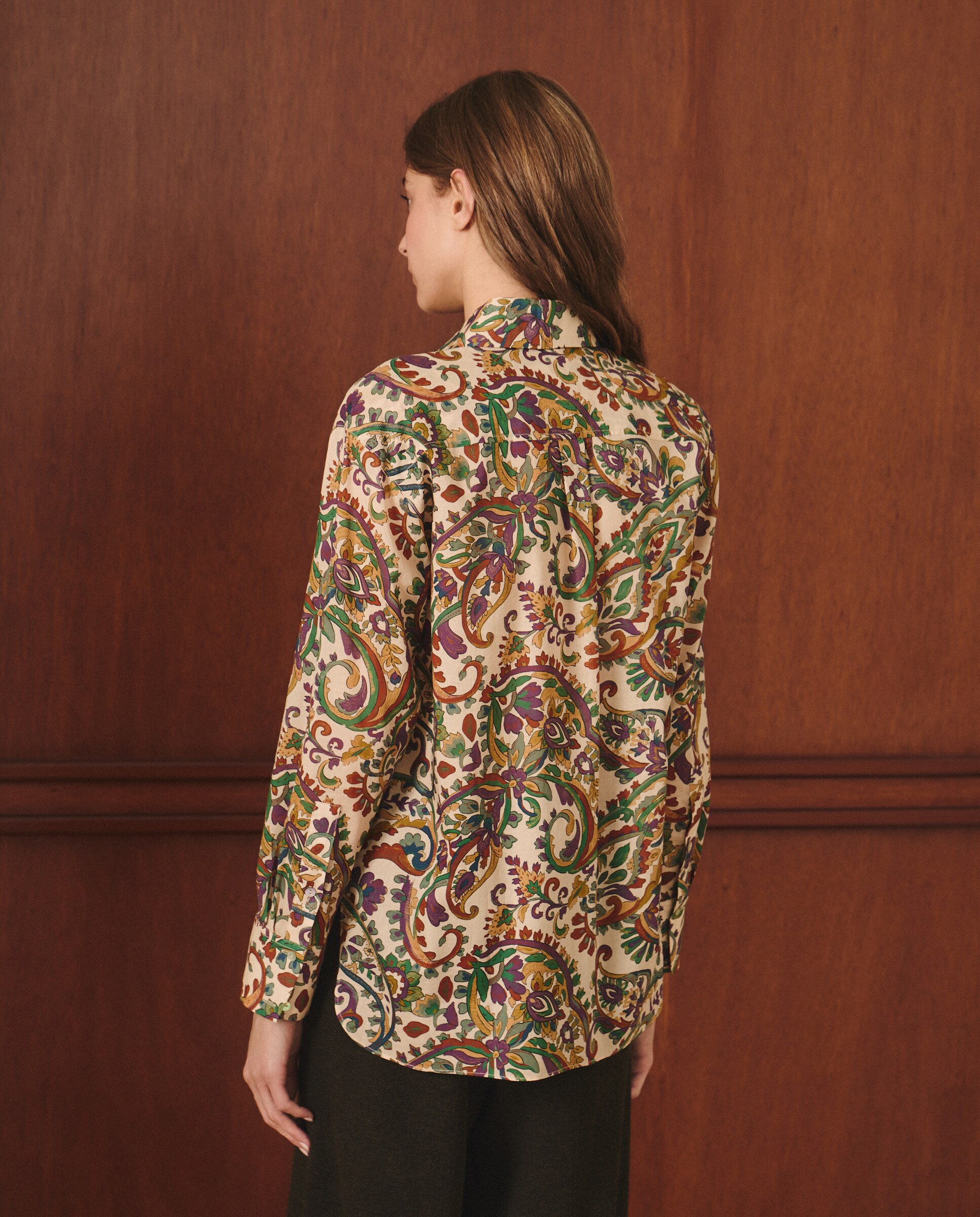 Camisa Coleção de Manga Comprida Branco-3