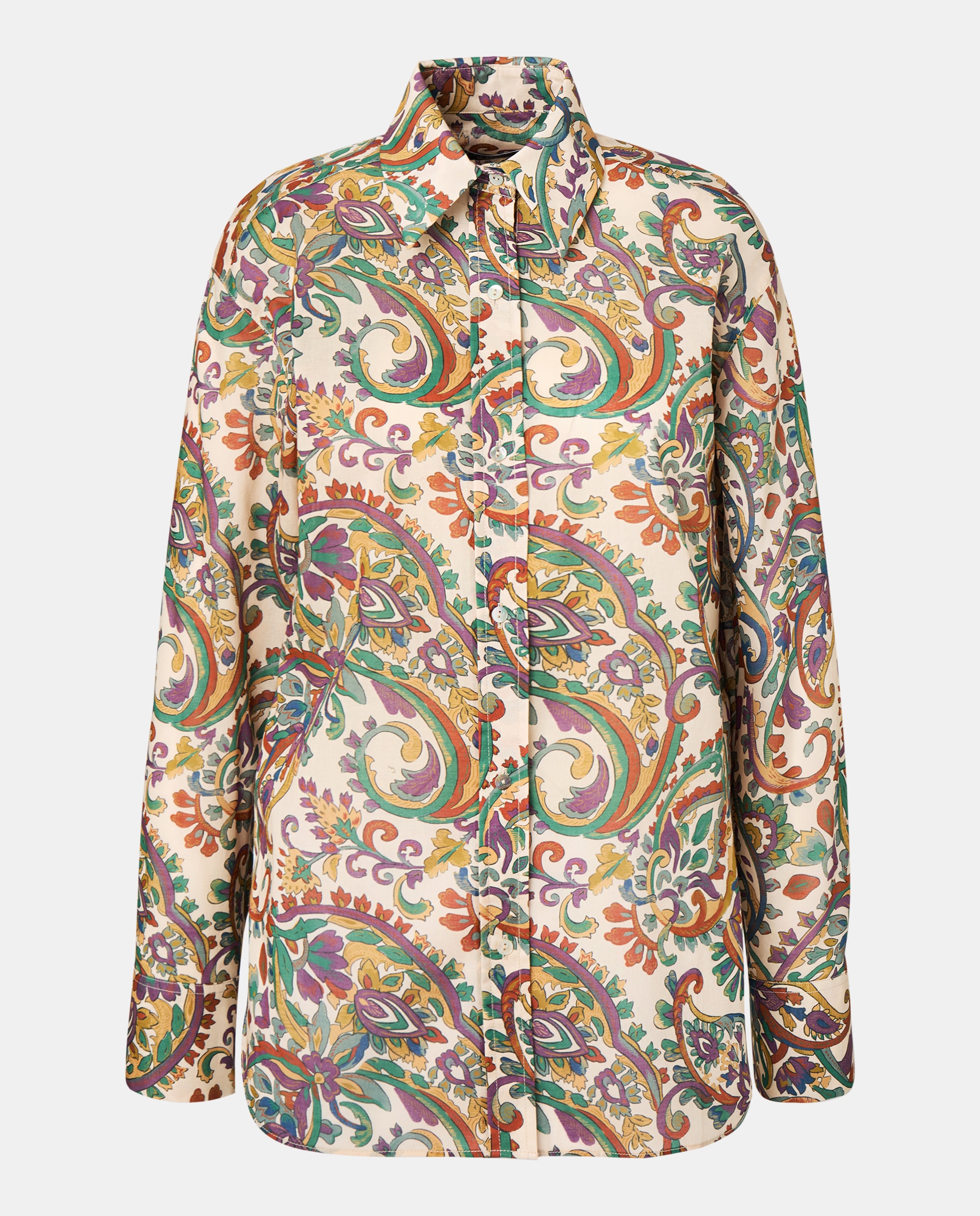 Camisa Coleção de Manga Comprida Branco-4