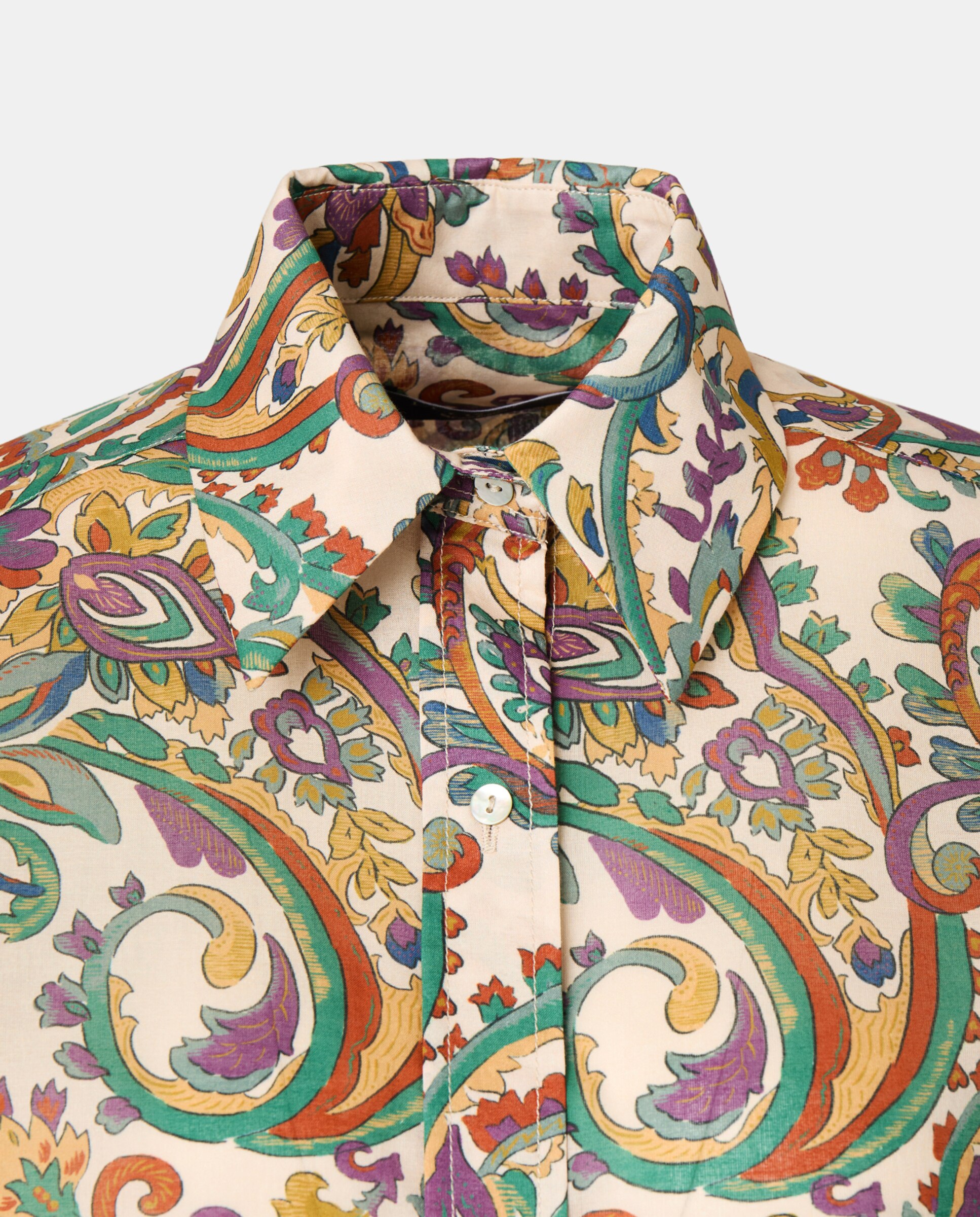 Camisa Coleção de Manga Comprida Branco-5