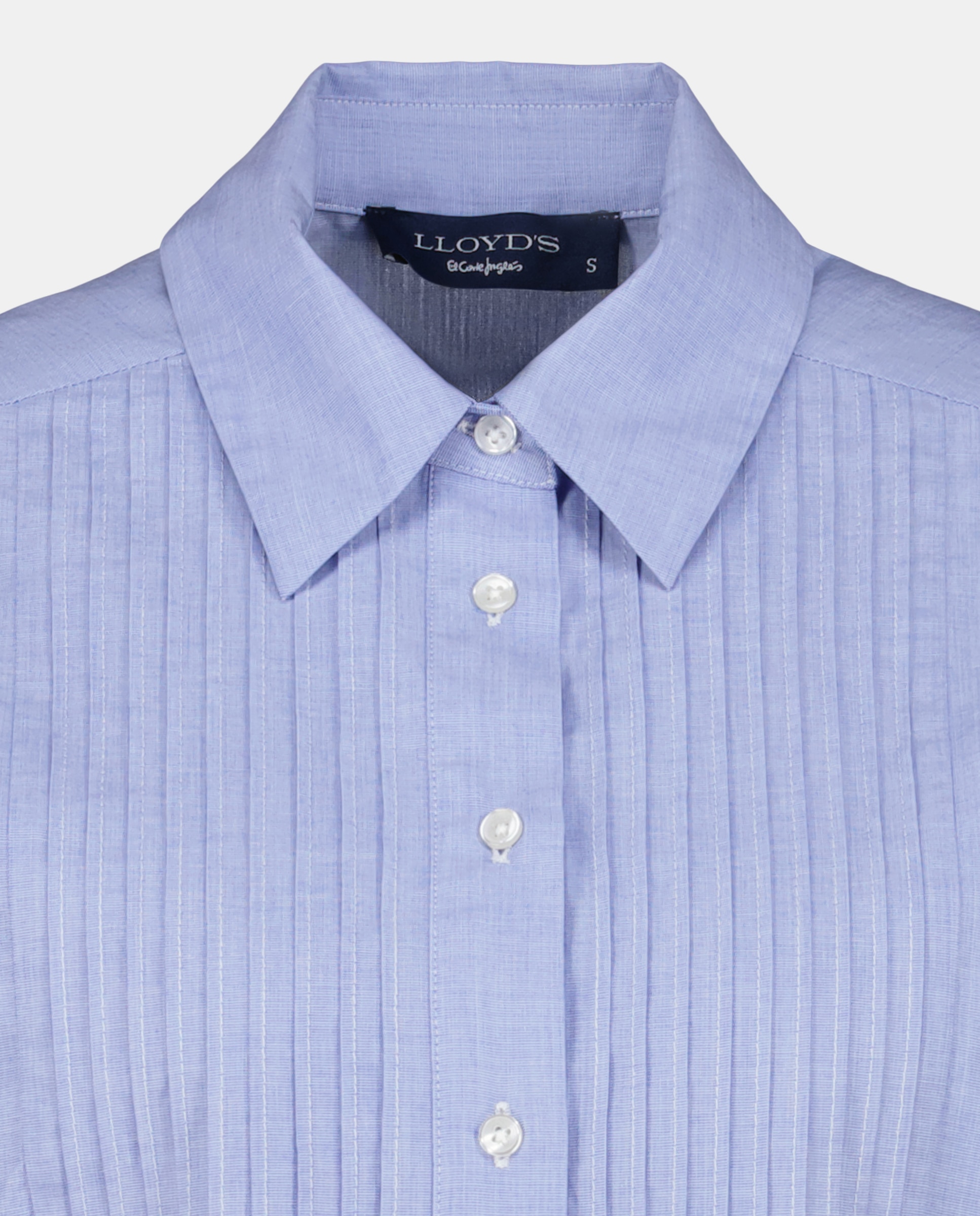 Camisa Lisa de Manga Comprida 400 Azul-6