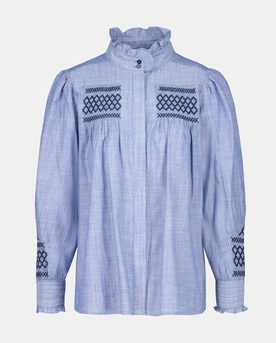 Blusa com Favos de Mel 400 Azul-5