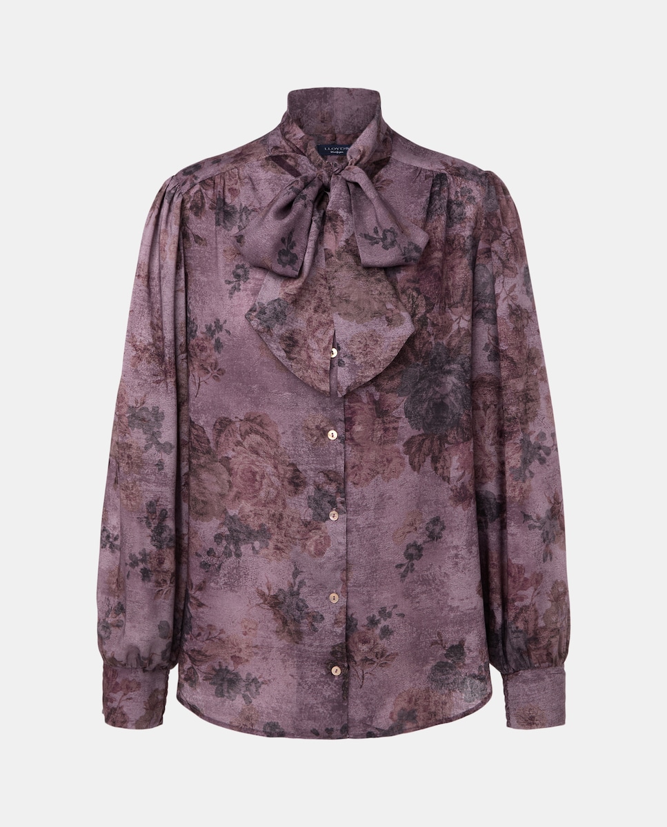 Blusa com Estampado Floral de Cretona Roxo-5