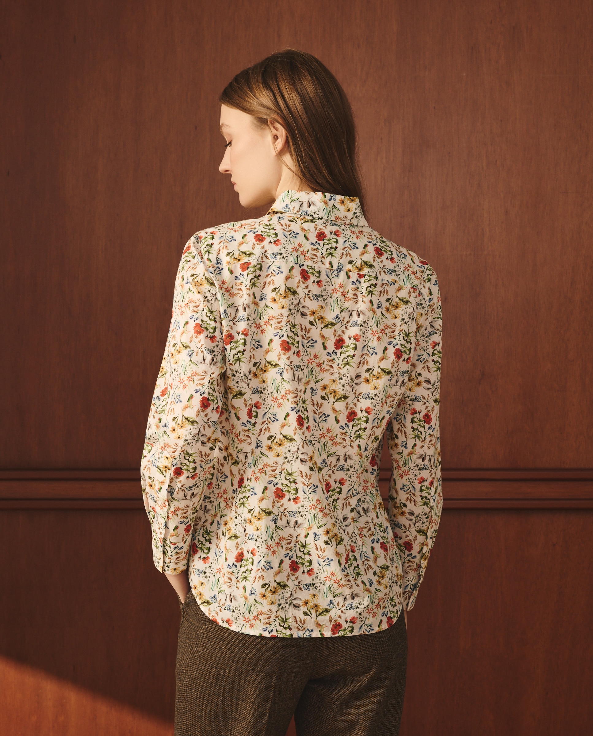 Camisa botánica de mujer con manga larga - Lloyd's - Rojo Rojo-4