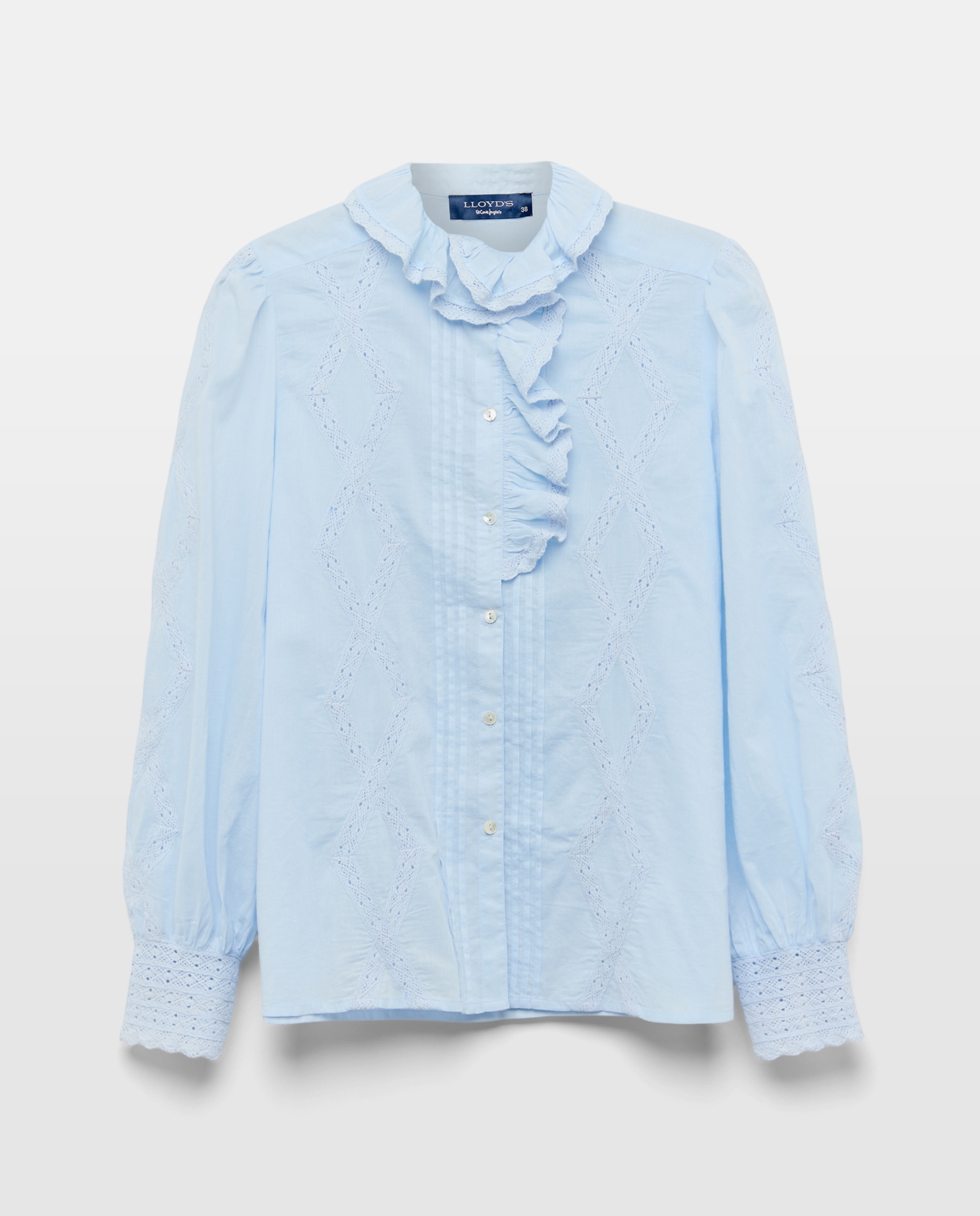 Blusa Romântica de Manga Comprida 400 Azul-5