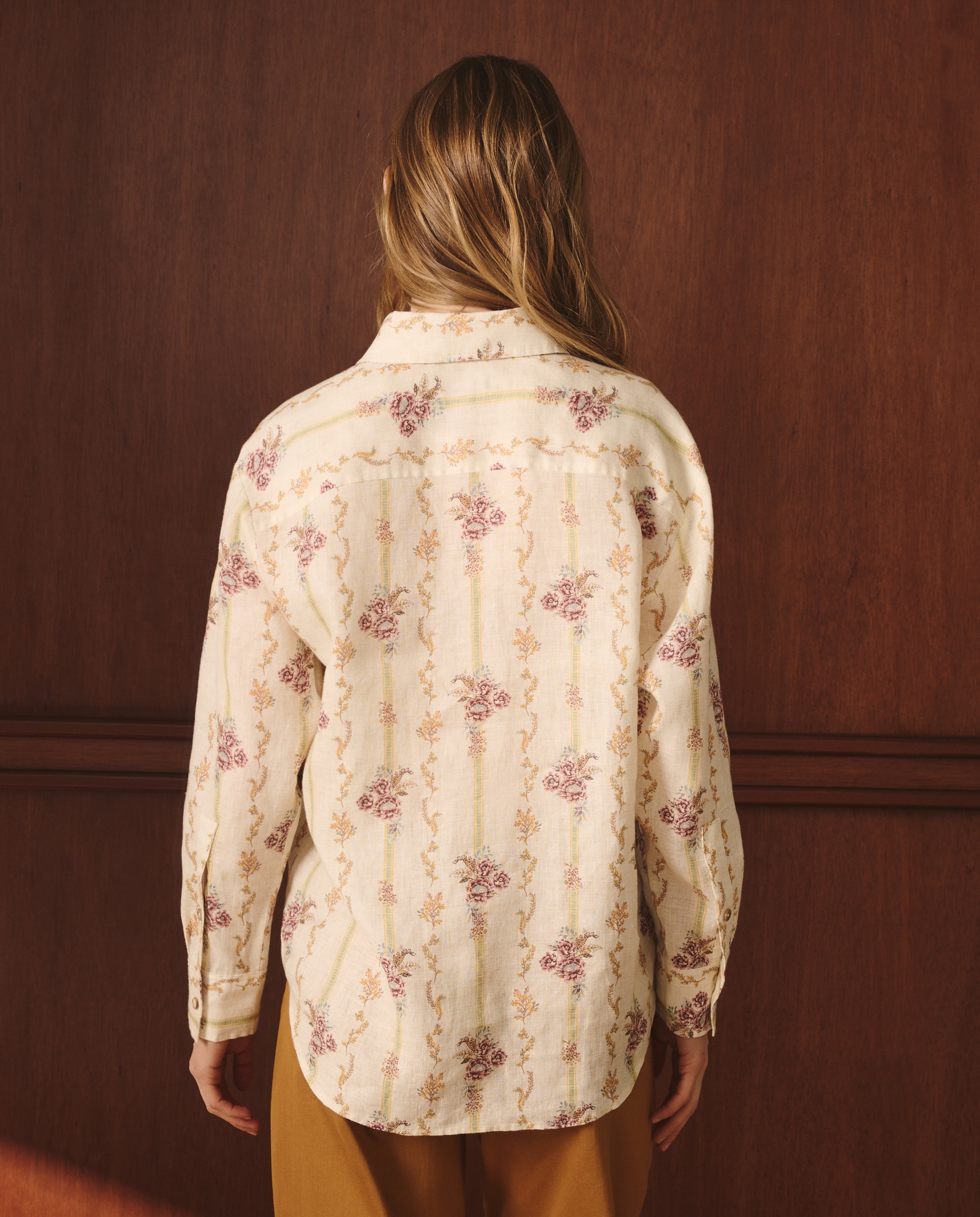 Camisa de mujer de lino con manga larga - Lloyd's - 440 Azulón Blanco-3