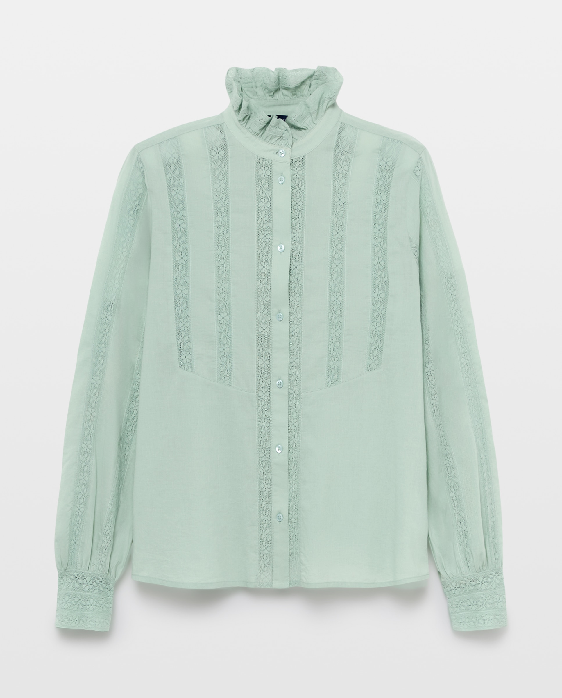 Blusa de mujer con manga larga y encaje - Lloyd's - 510 Verde claro 510 Verde claro-4