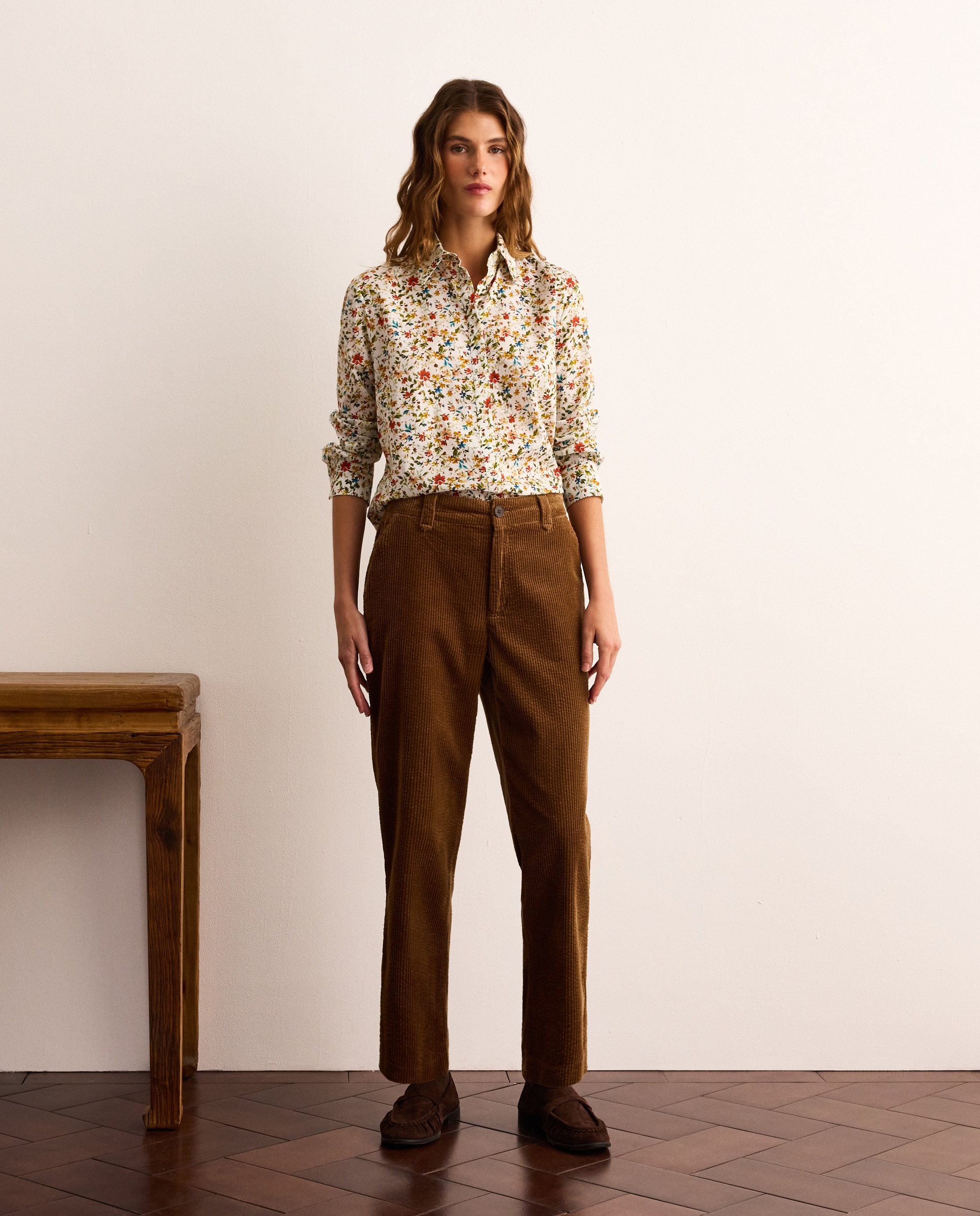 Camisa de mujer con manga larga y estampado botánico - Lloyd's - Blanco Blanco-2