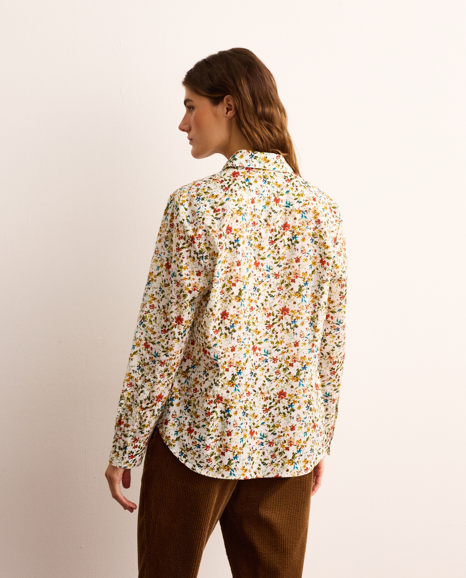 Camisa de mujer con manga larga y estampado botánico - Lloyd's - Blanco Blanco-3