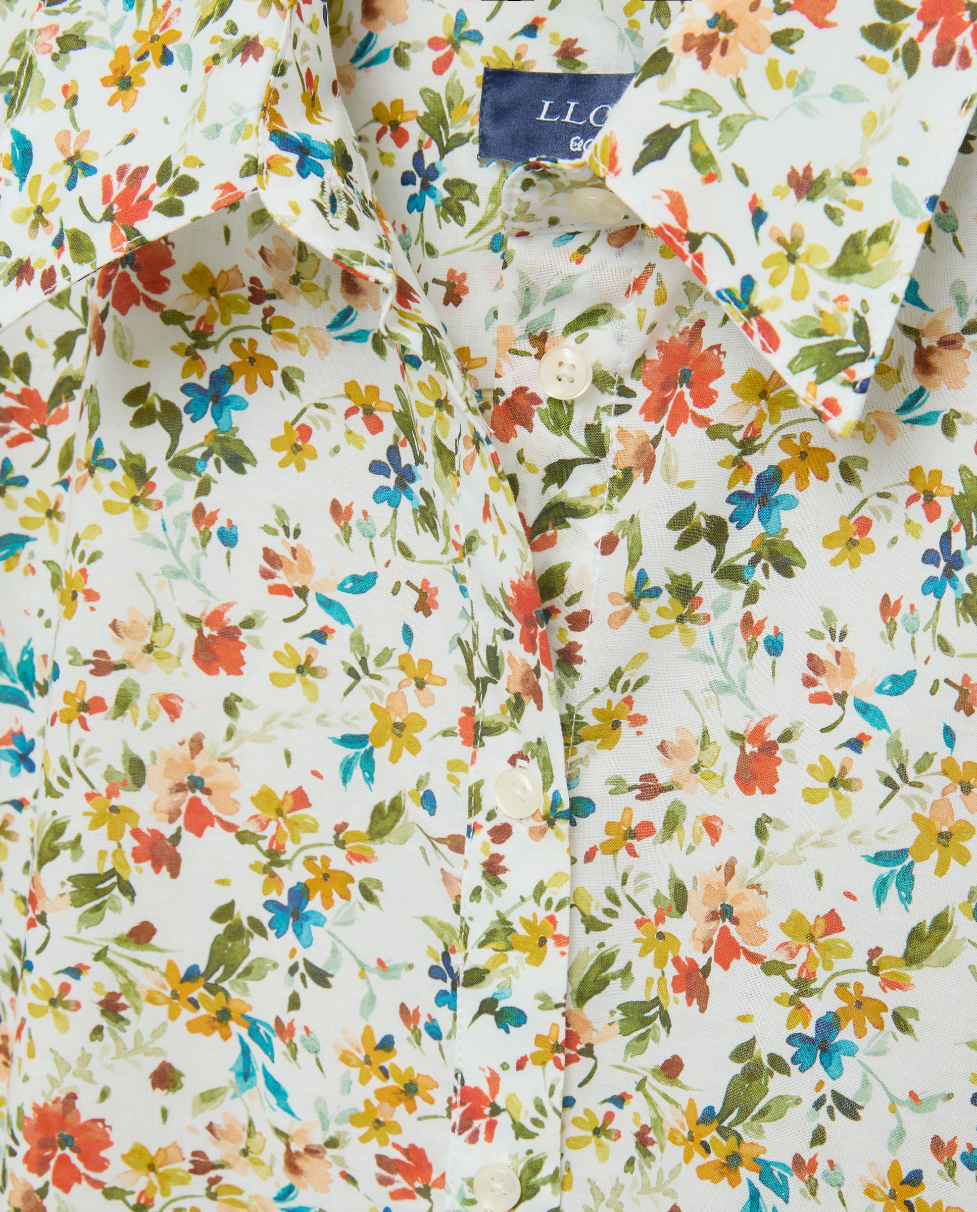 Camisa de Manga Comprida e Estampado Botânico Branco-2