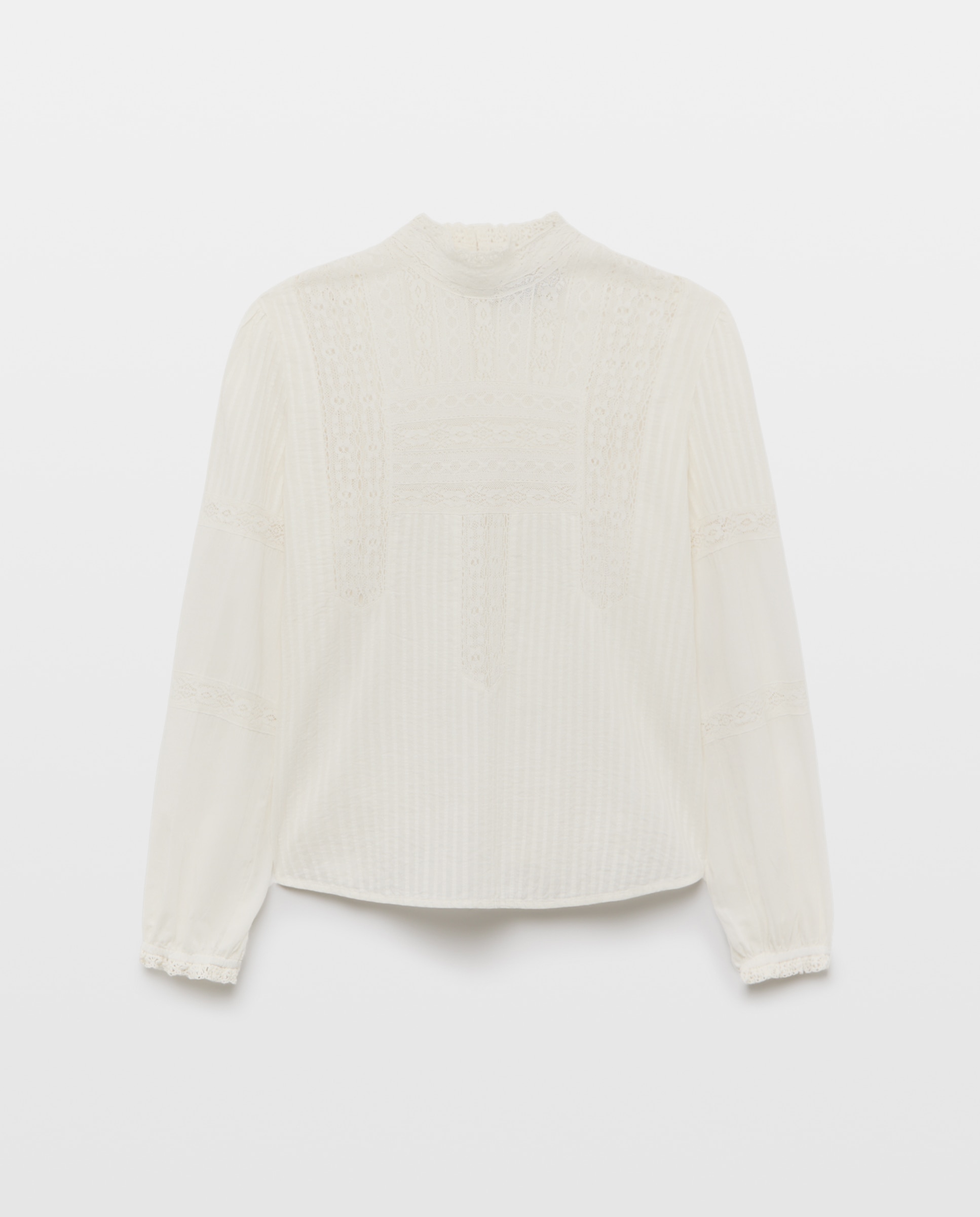 Imagem 0 de Blusa De Manga Comprida Com Renda De Estilo Romântico