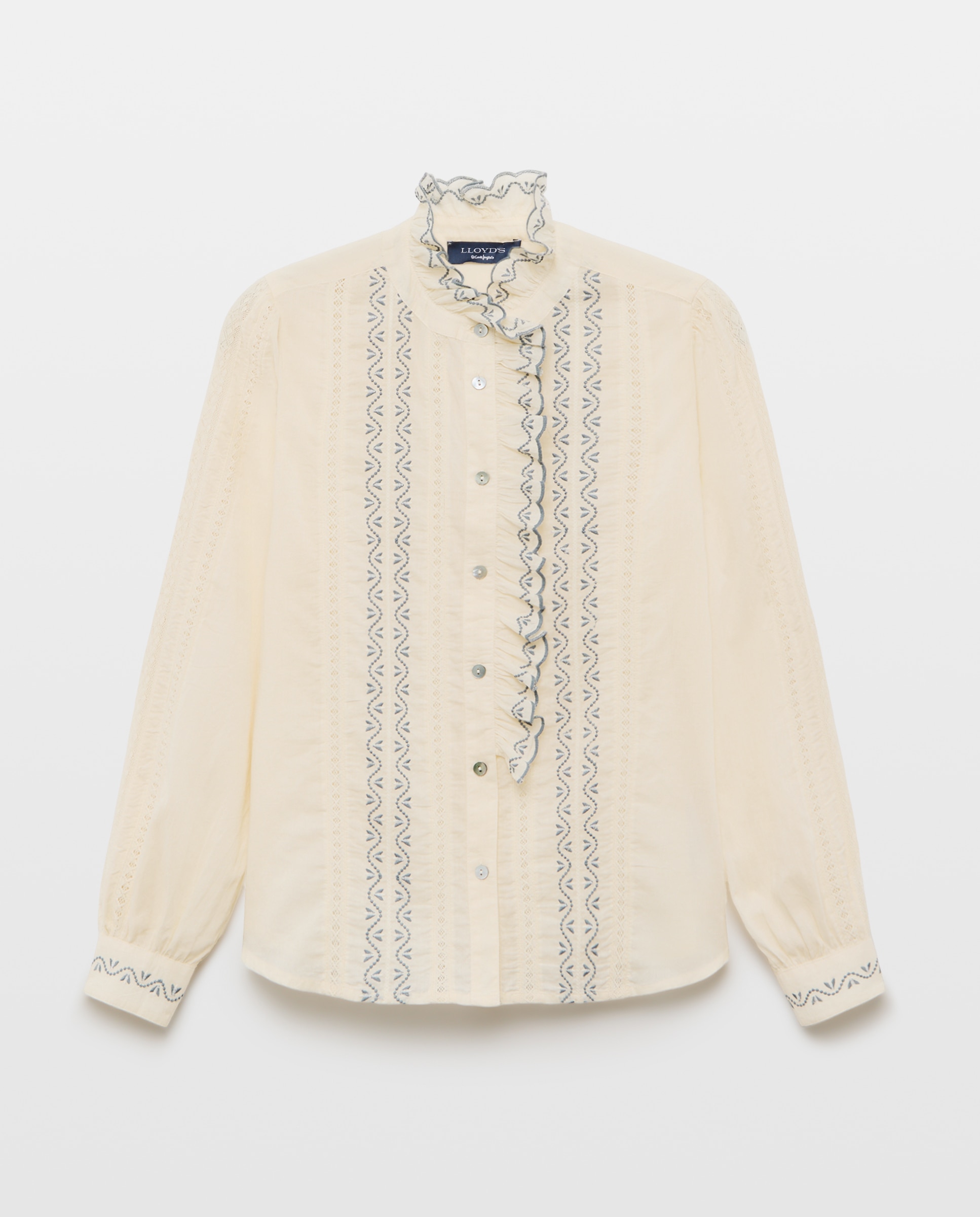 Imagem 0 de Blusa de Manga Comprida com Bordado em Contraste